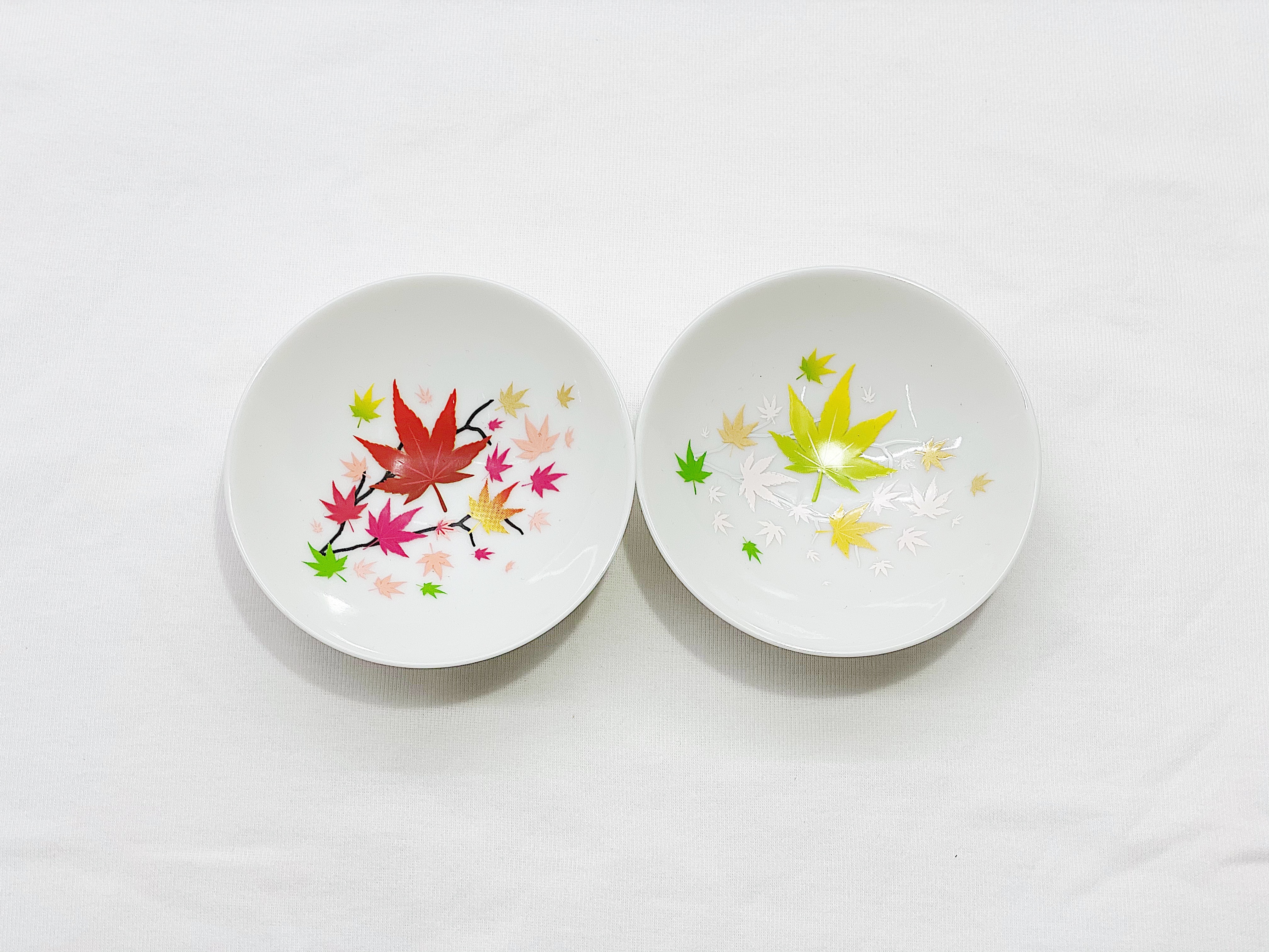 丸モ高木陶器 冷感紅葉白平盃 Set(hsw-0102s)