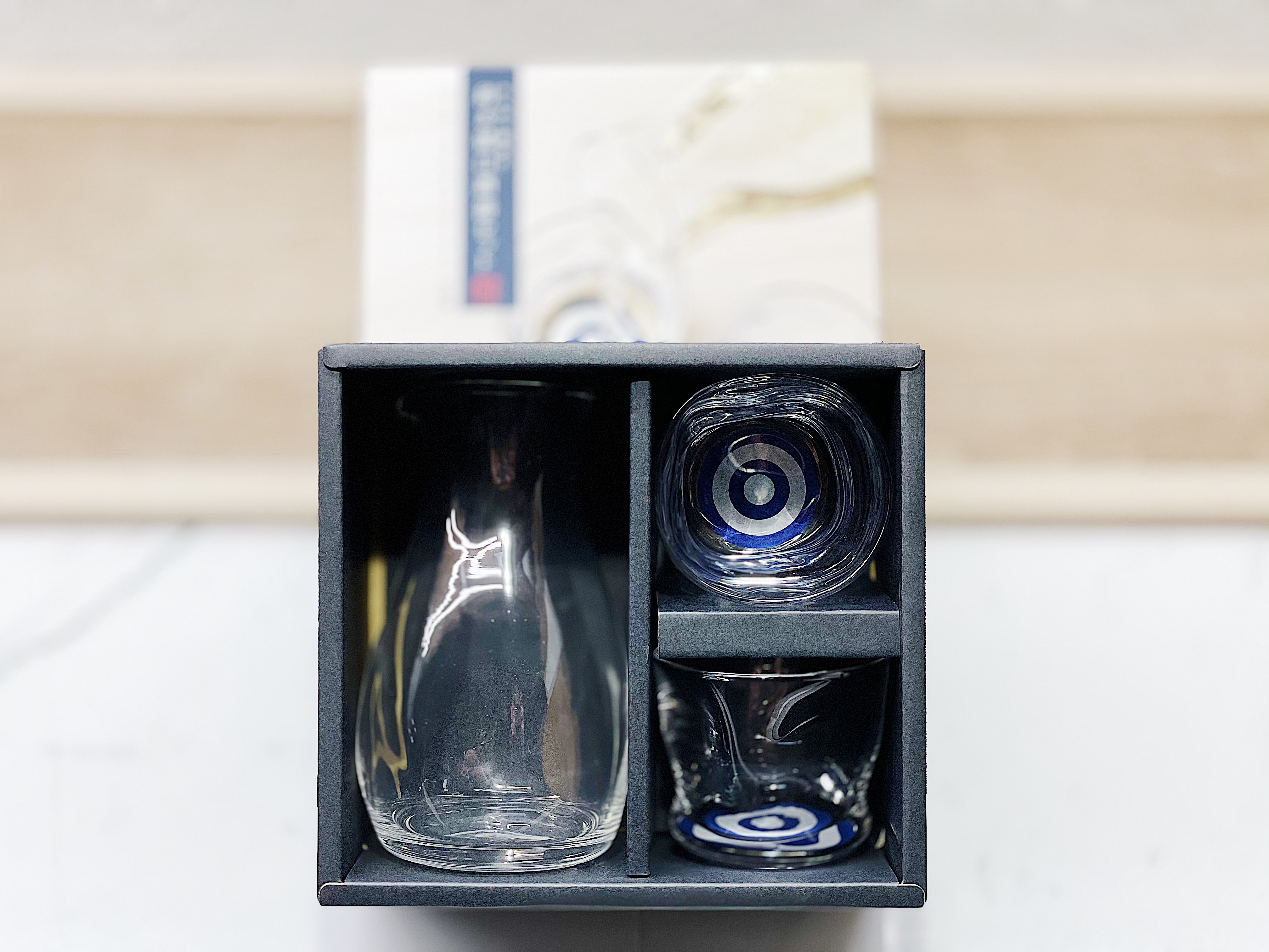 利き猪口 酒器セット 蛇の目模様