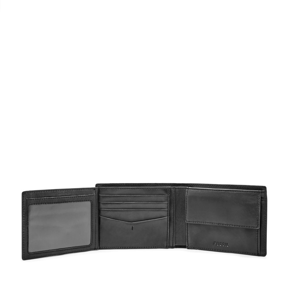 Allen 真皮RFID防盜證件格零錢皮夾-黑色 SML1548001