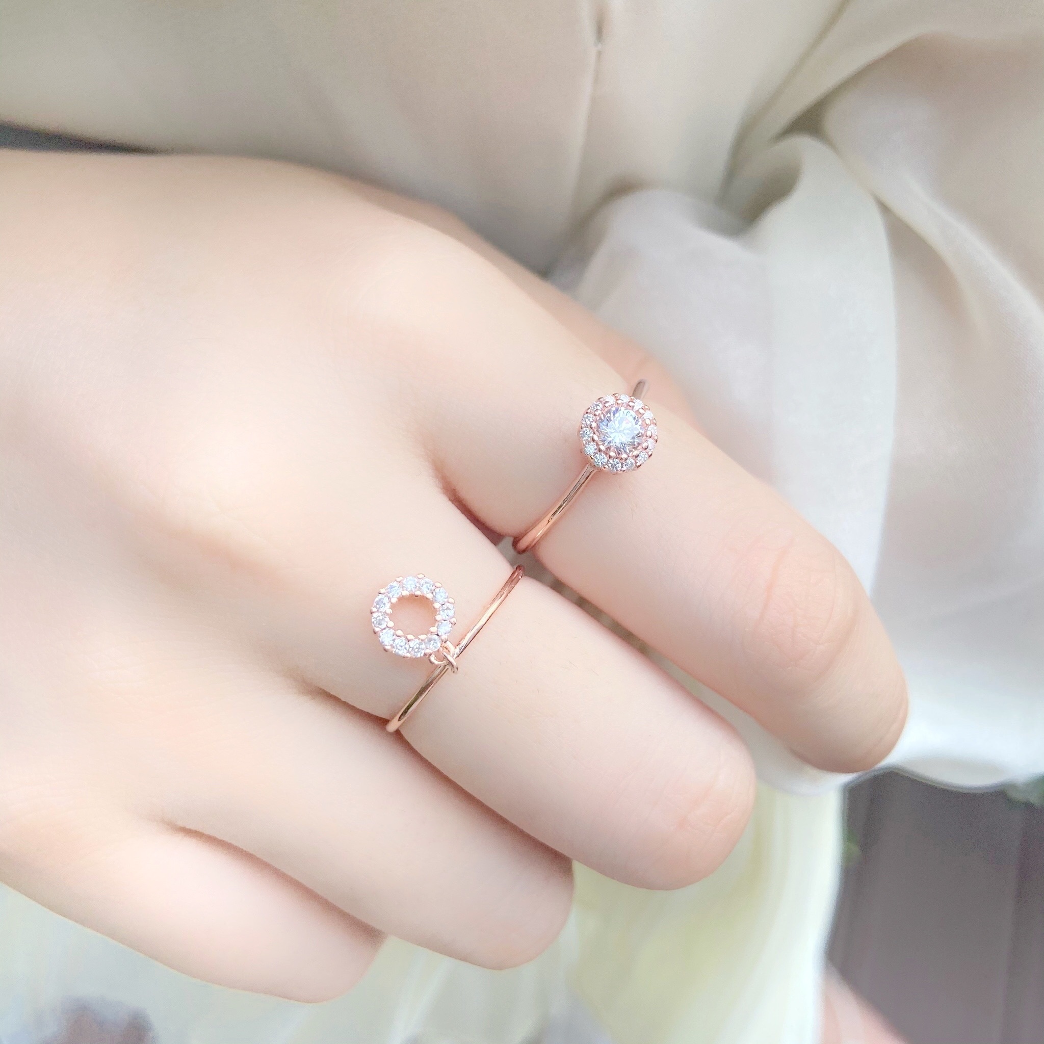 | 925純銀・玫瑰金 | 安全感吊墜戒指 | RI0259 |