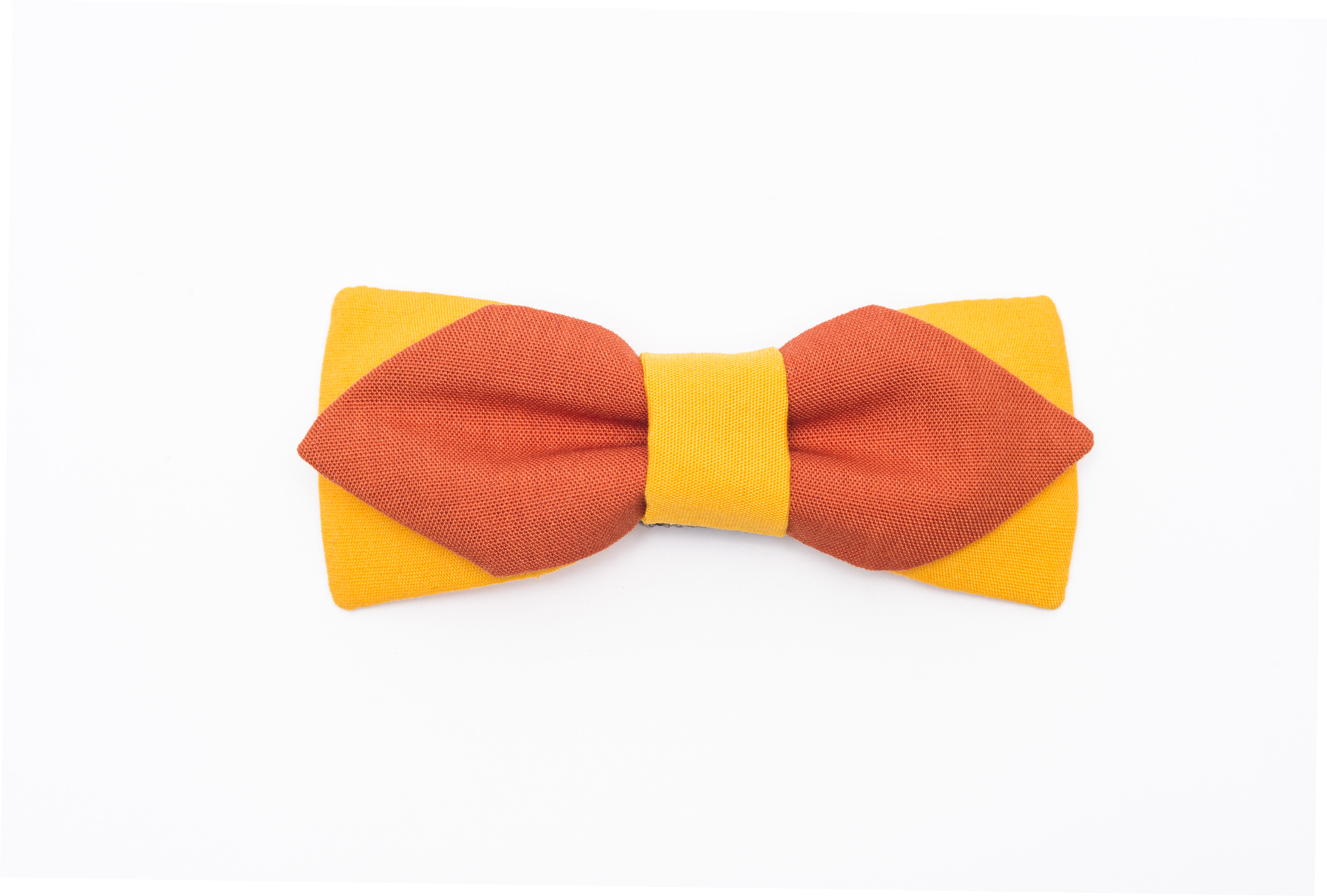 層次撞色狗狗領結｜芒果色 - Orange Blinks