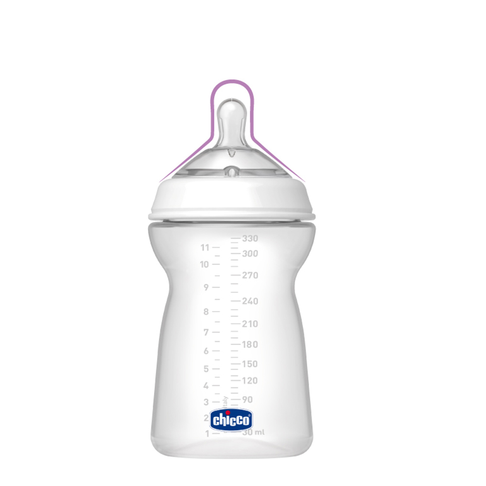 天然母感-2倍防脹PP奶瓶三孔(快速流量)330ML