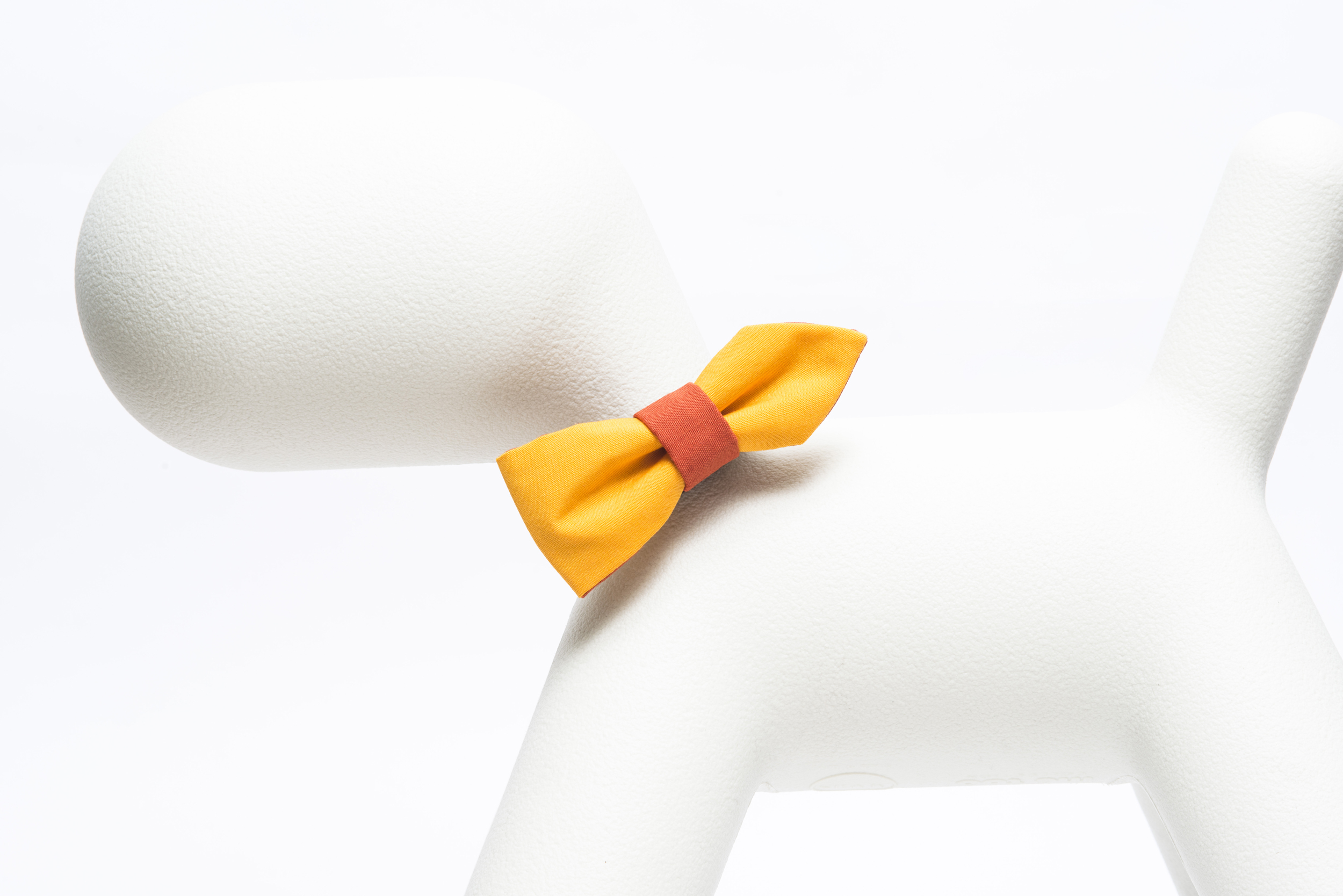 箭形撞色狗狗領結｜芒果黃 - Orange Blinks