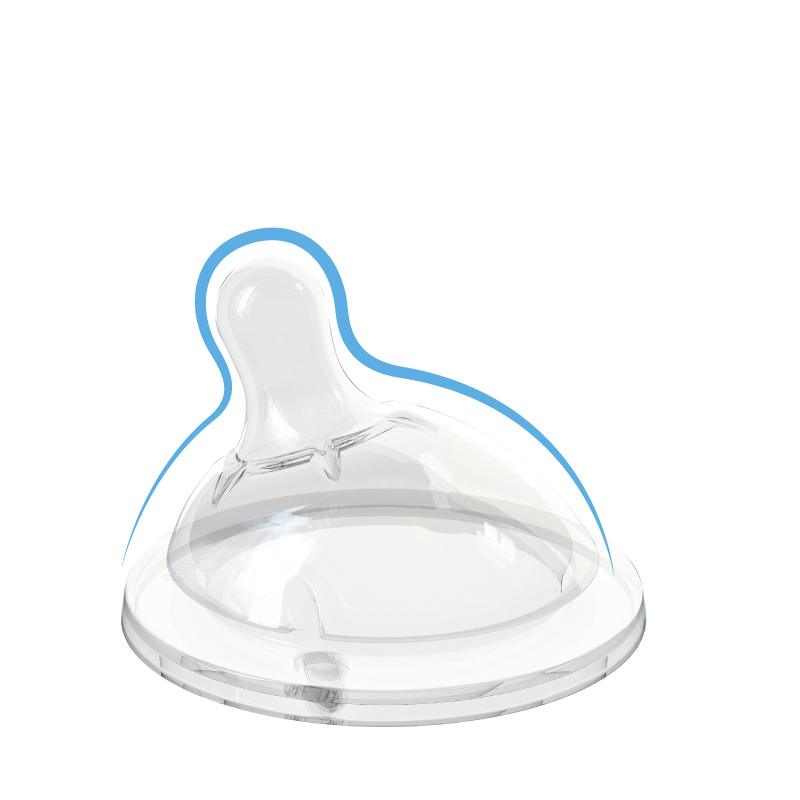 天然母感2倍防脹矽膠奶嘴小單孔(一般流量)1入