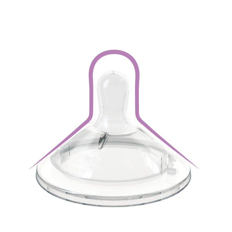 天然母感2倍防脹矽膠奶嘴三孔(快速流量)2入