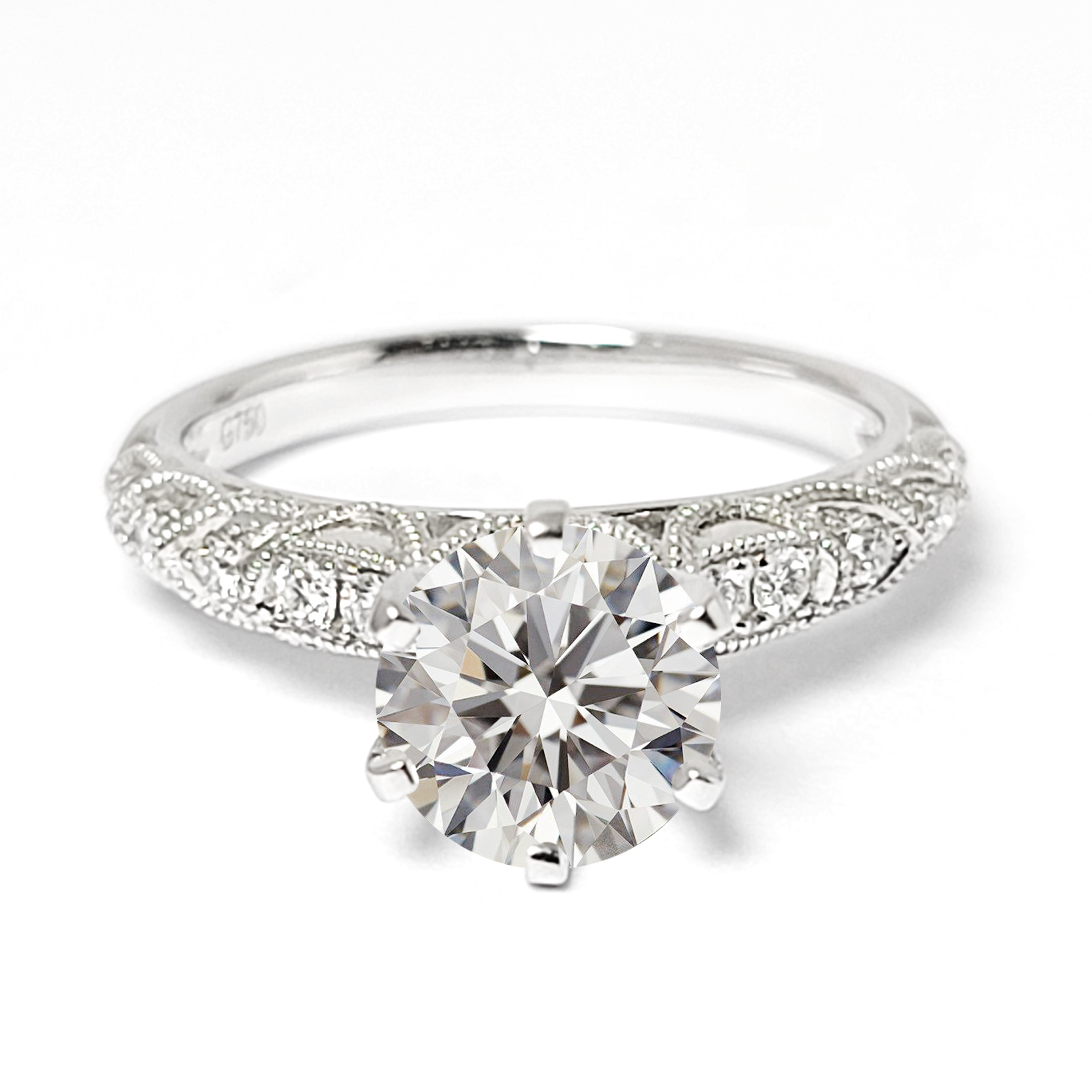 18K白金鑽石戒指托(RS22RY23355A)