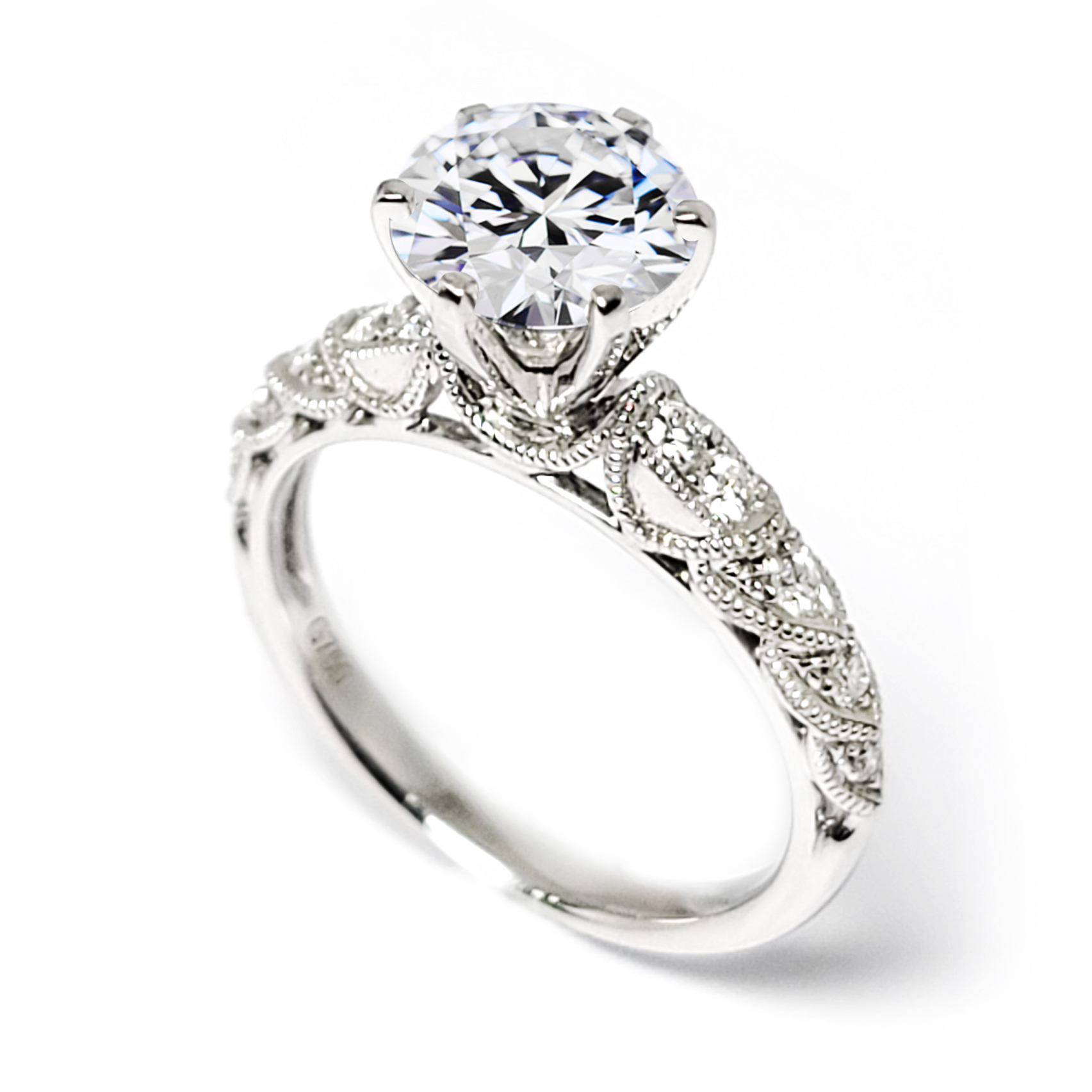 18K白金鑽石戒指托(RS22RY23355A)