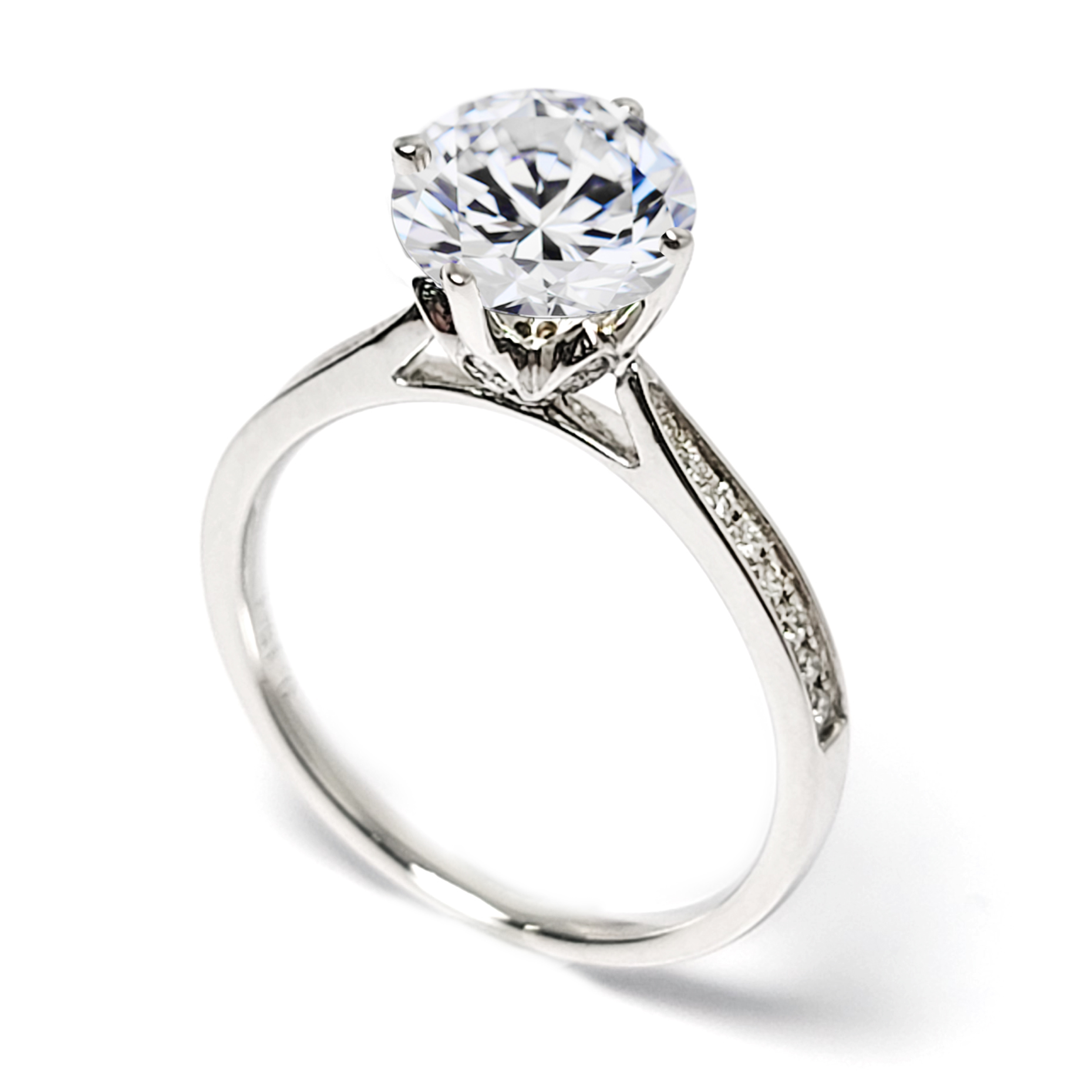 18K白金天然鑽石戒指托 (RS62H110716M)