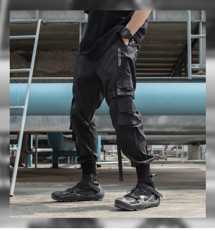 多層次口袋反光機械裝備傘兵褲