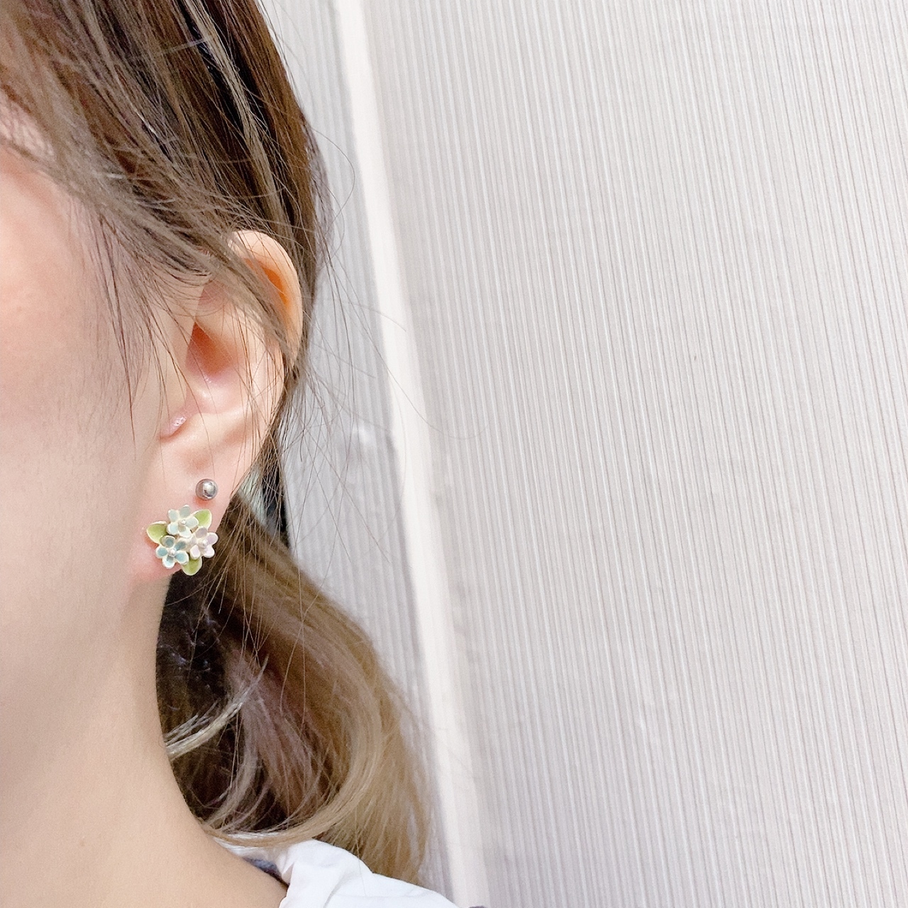 [日本制]琺瑯小花耳環