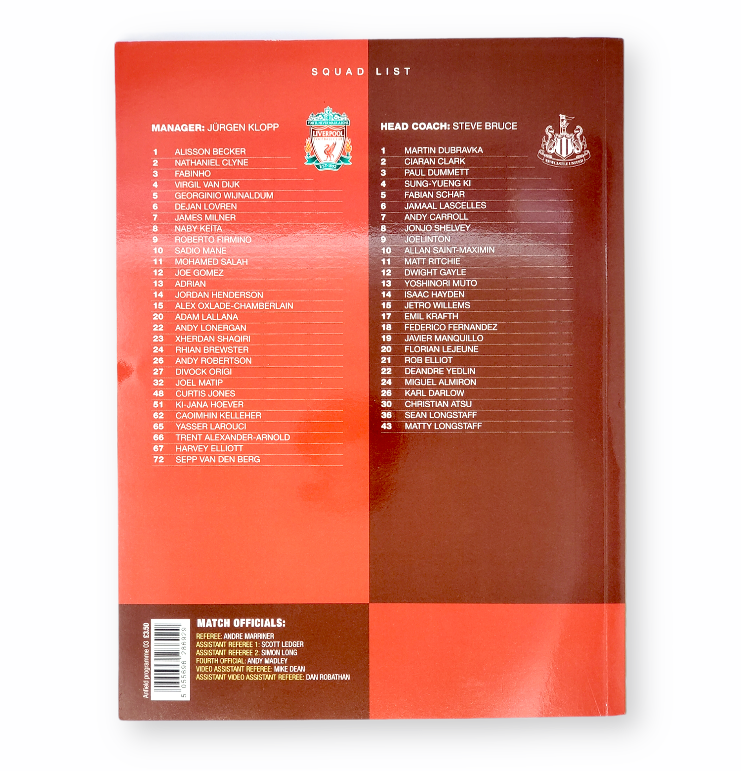 利物浦19/20場刊(第三週)W5