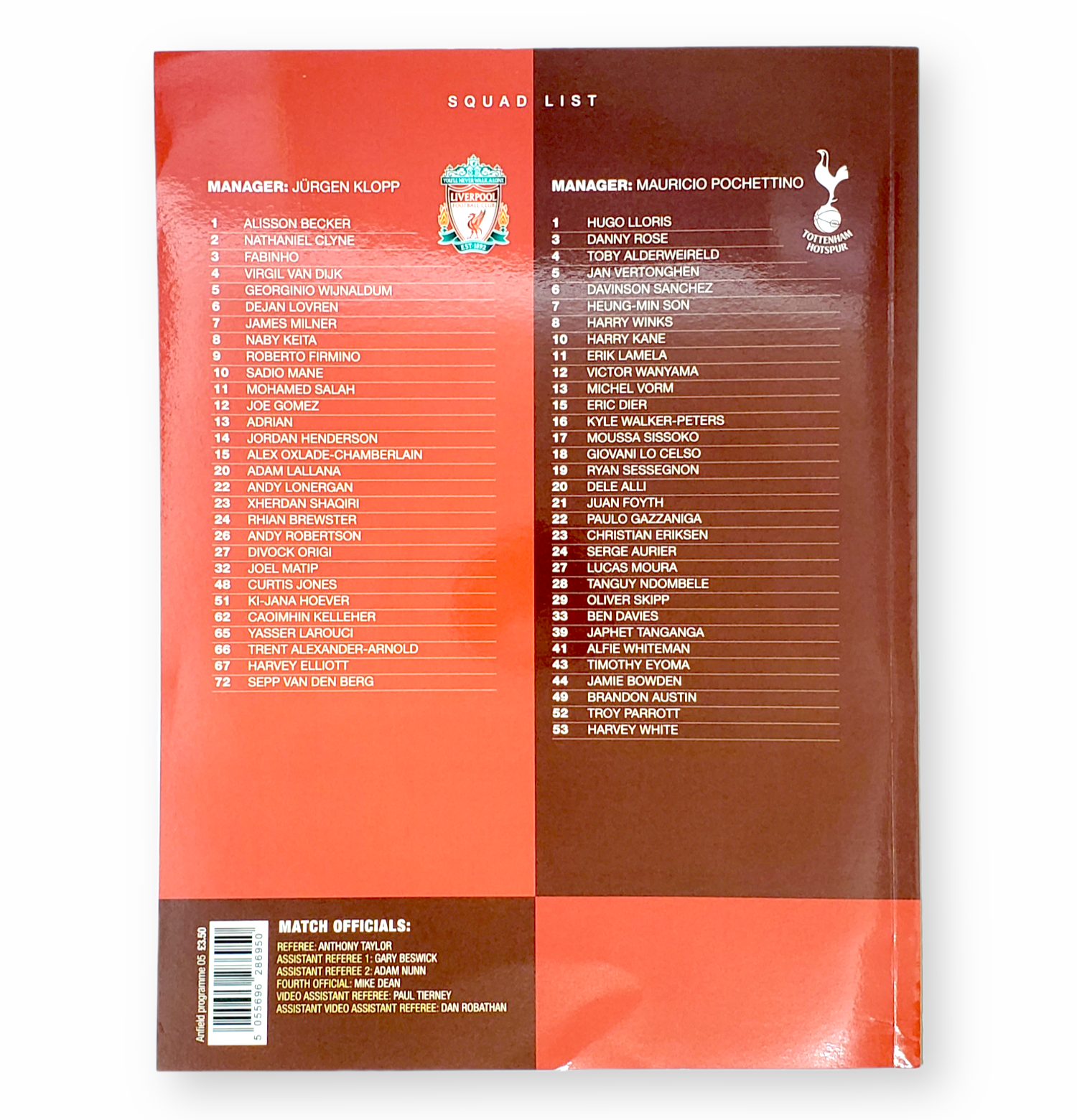 利物浦19/20場刊(第五週)R26