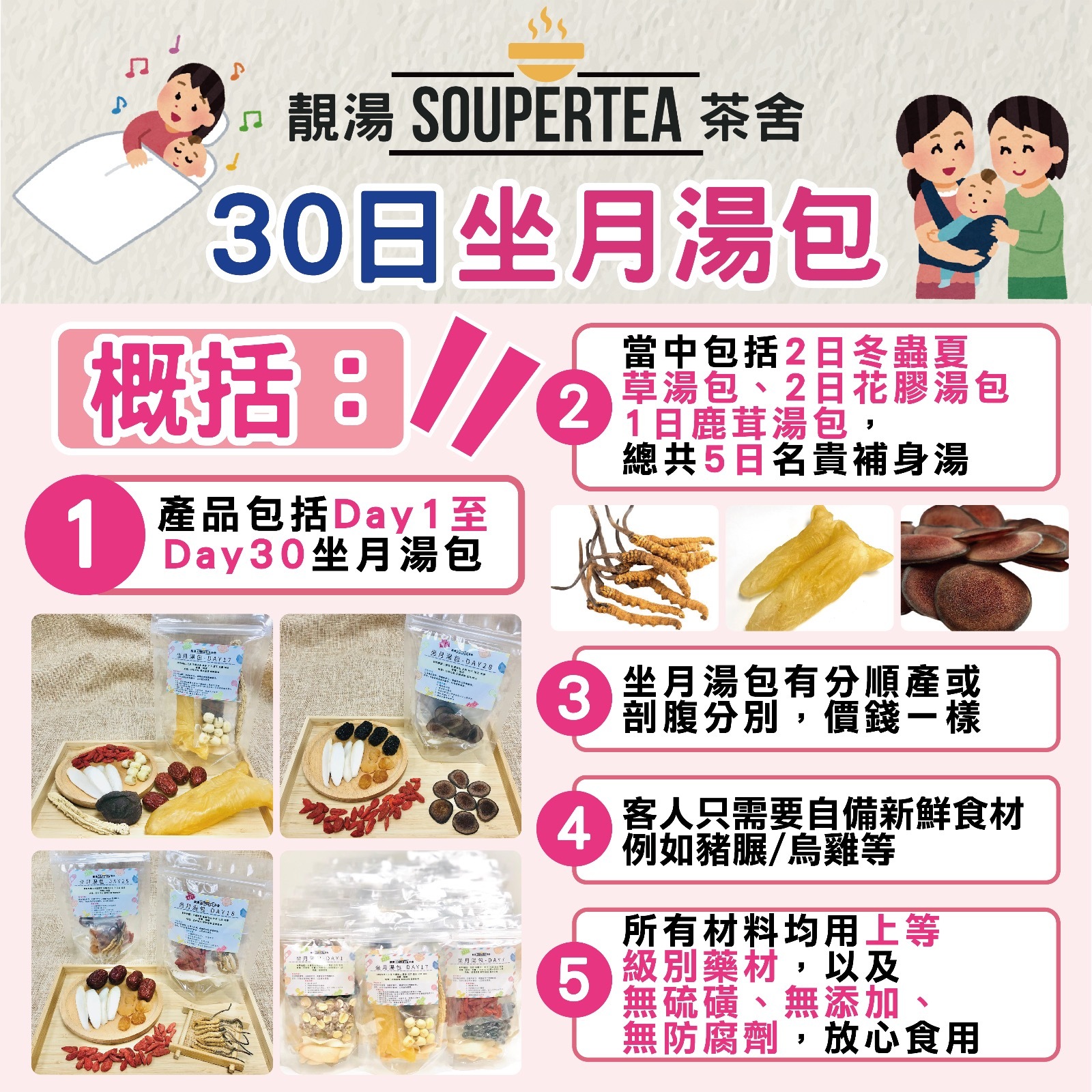 30日坐月湯包套裝