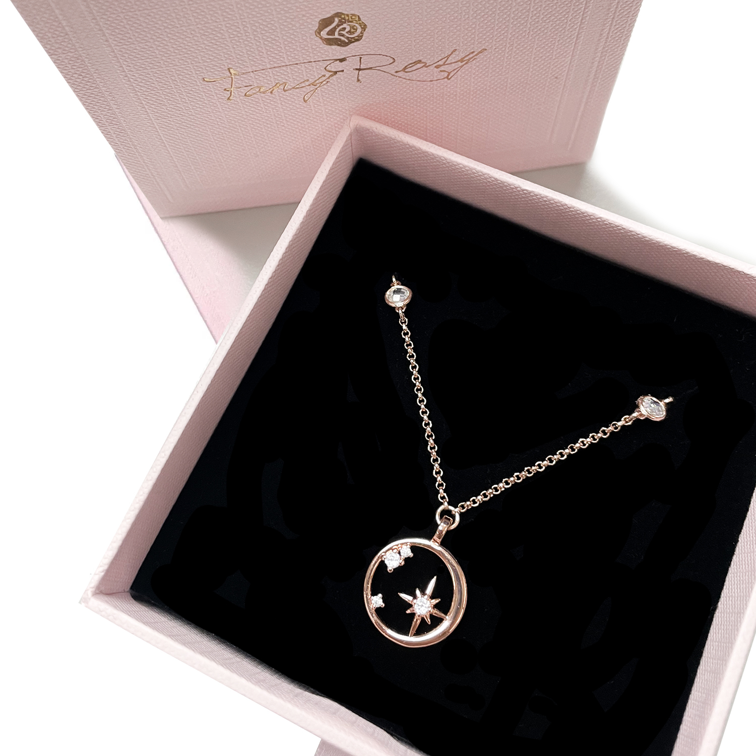 Starry Crystal Necklace (Rose Gold)