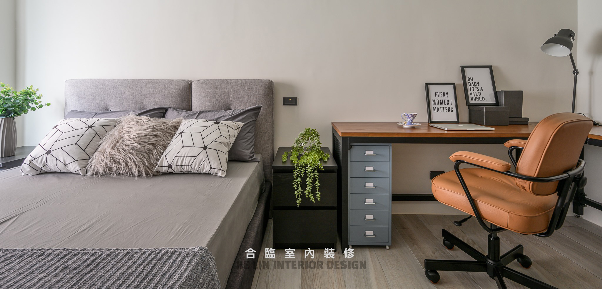 美式工業L型實用辦公桌(可訂製)