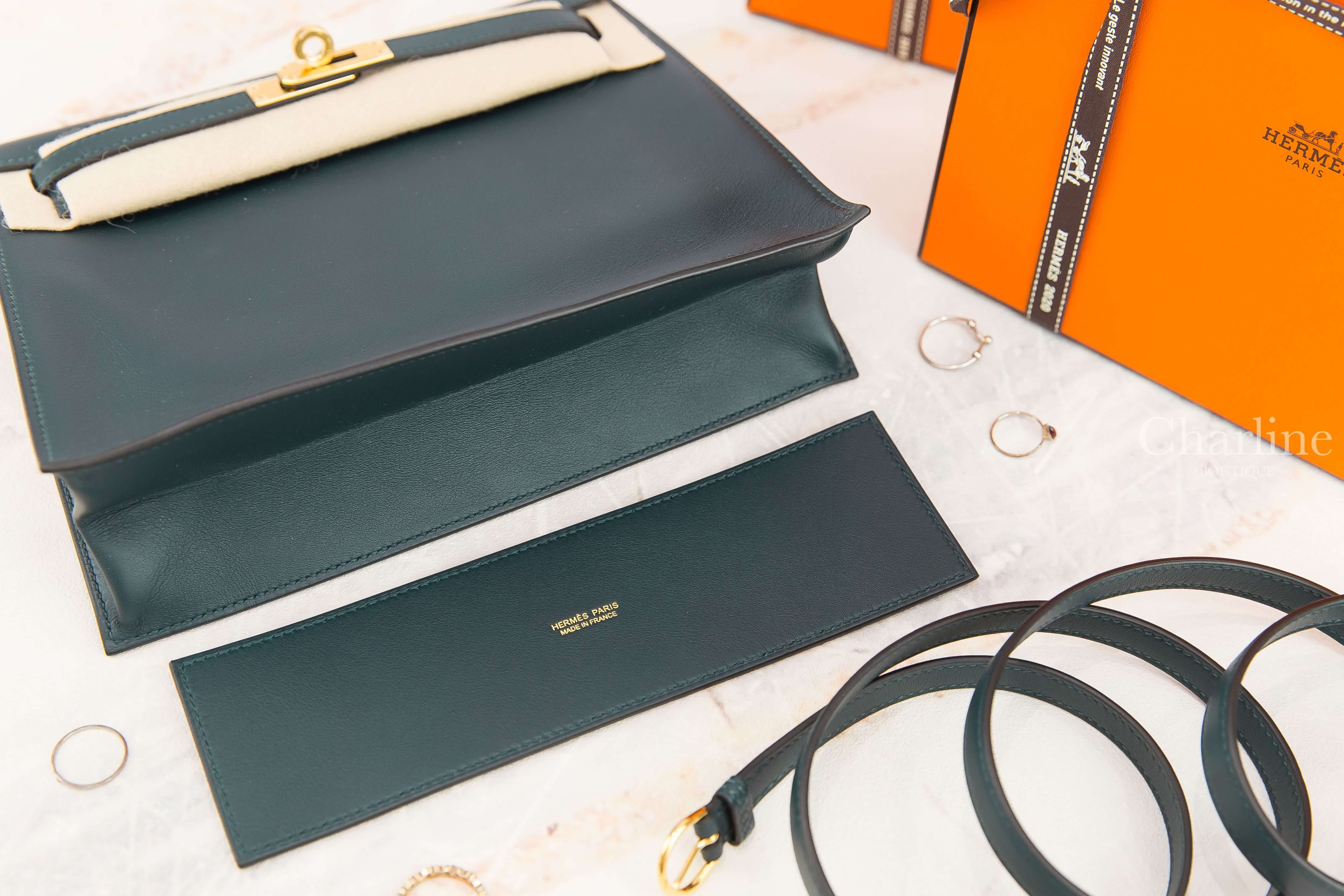 Hermès Kelly Danse 6O Vert Cypres Swift Y刻松柏綠金釦多用途凱莉包-Charline Boutique 精品代購
