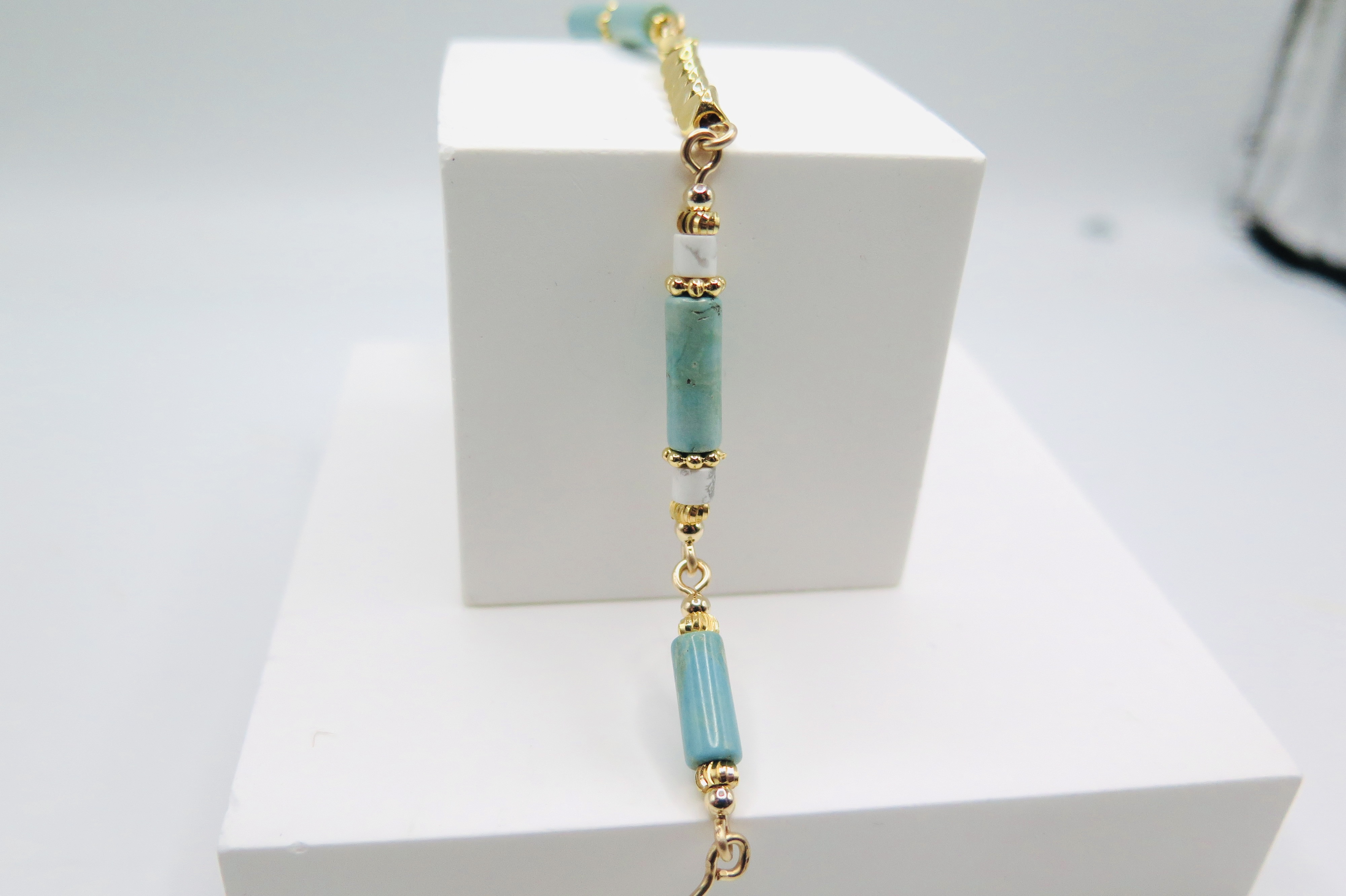 COLE COOL natural stone bracelet pick your letter series