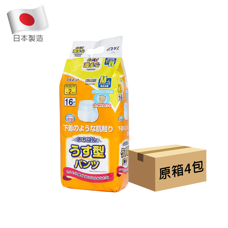 Ichiban 日本一級幫 - 薄裝成人紙尿褲 (中) | (原箱4包 x 16片)