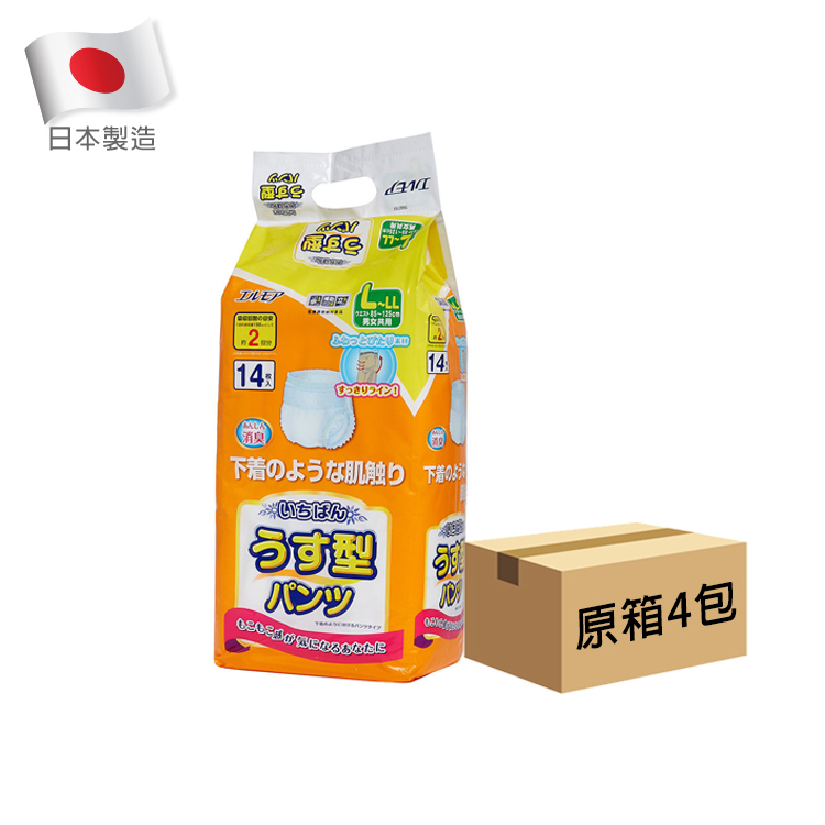Ichiban 日本一級幫 - 薄裝成人紙尿褲 (大) | (原箱4包 x 14片)