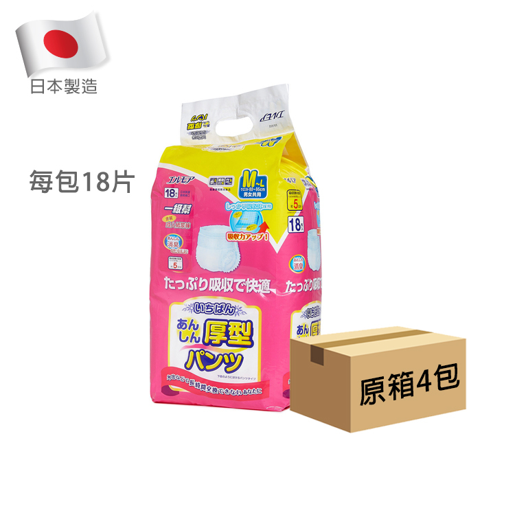 Ichiban 日本一級幫 - 金裝成人紙尿褲 (中) | (原箱4包 x 18片)