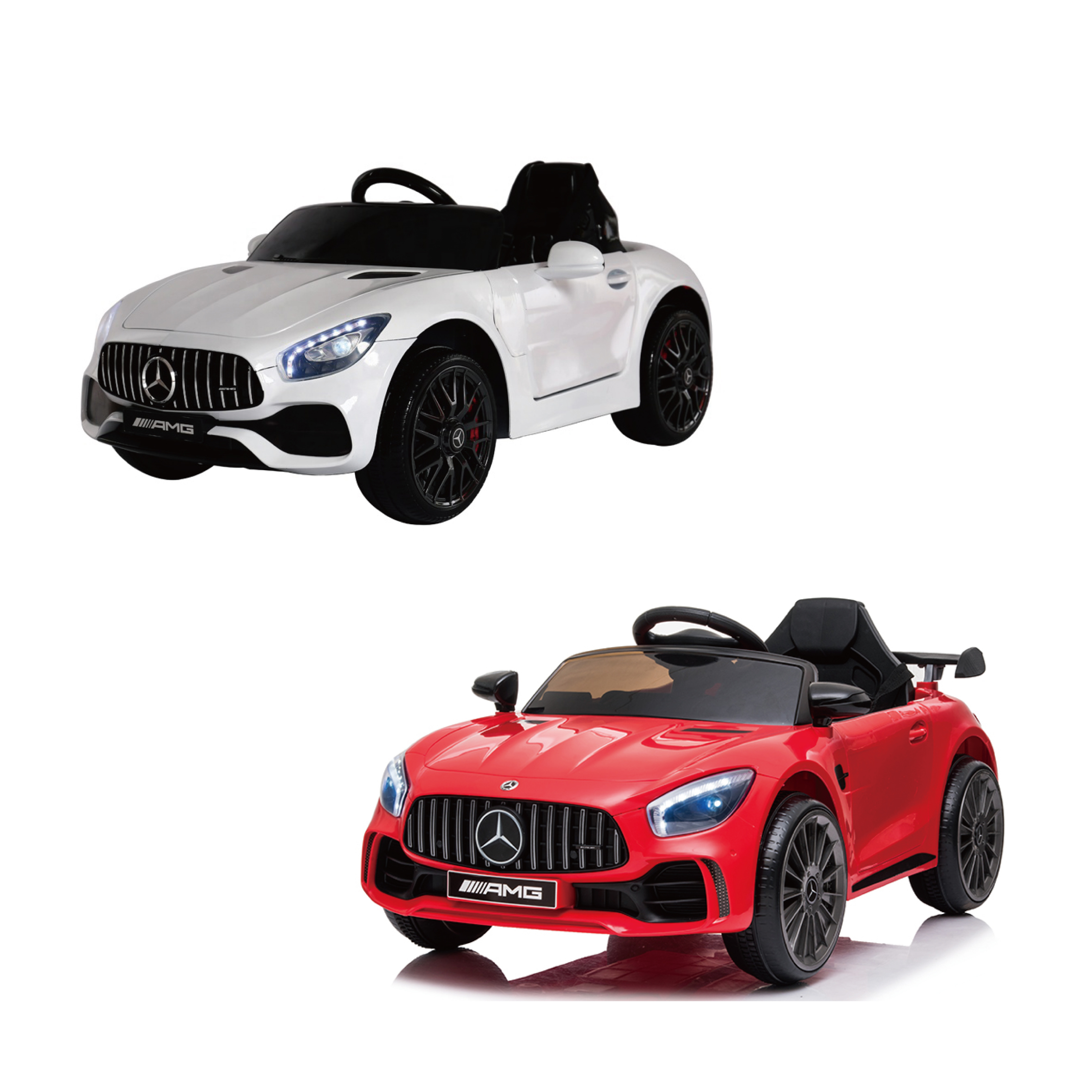 BENZ GT-R AMG  GTR 兒童電動車(皮座椅) 紅色/白色
