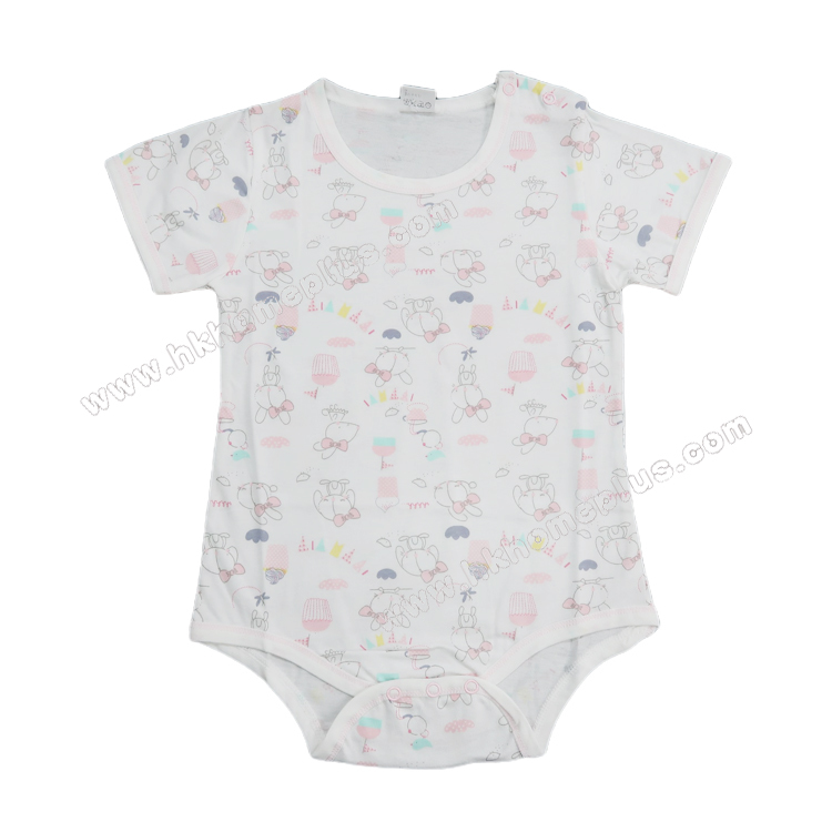 Koma Land: 嬰兒平紋肩鈕短袖蛤衣 BE4007 (2-4碼)