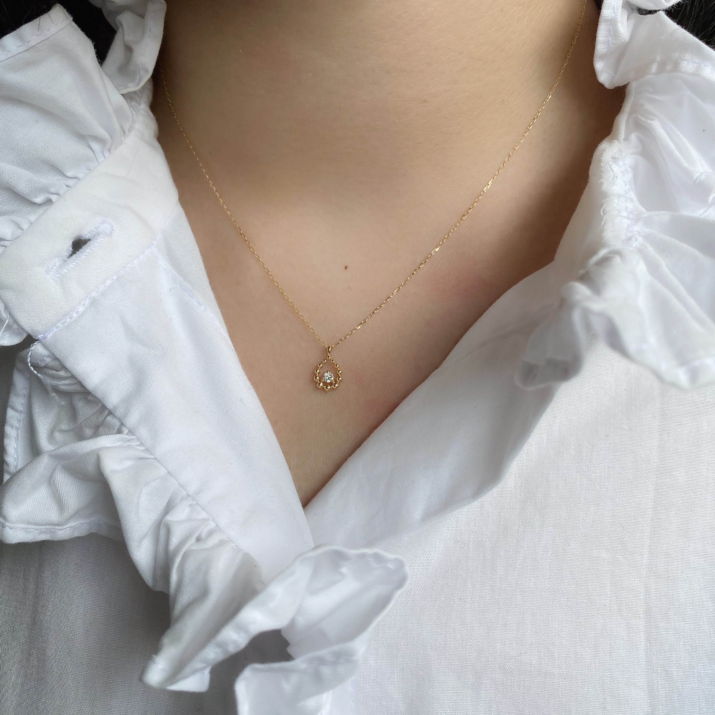 18K/水滴單鑽項鍊