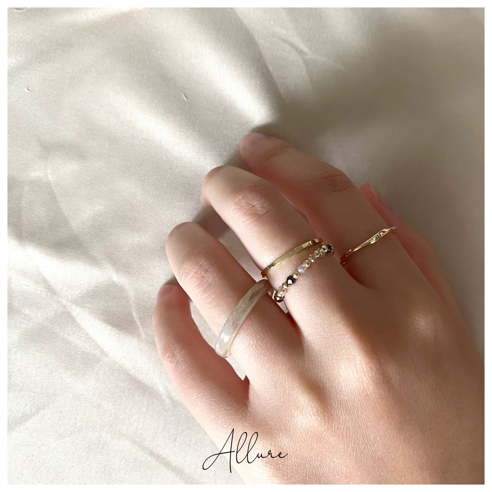 肆玥xAllure套疊個性金色四入組戒指