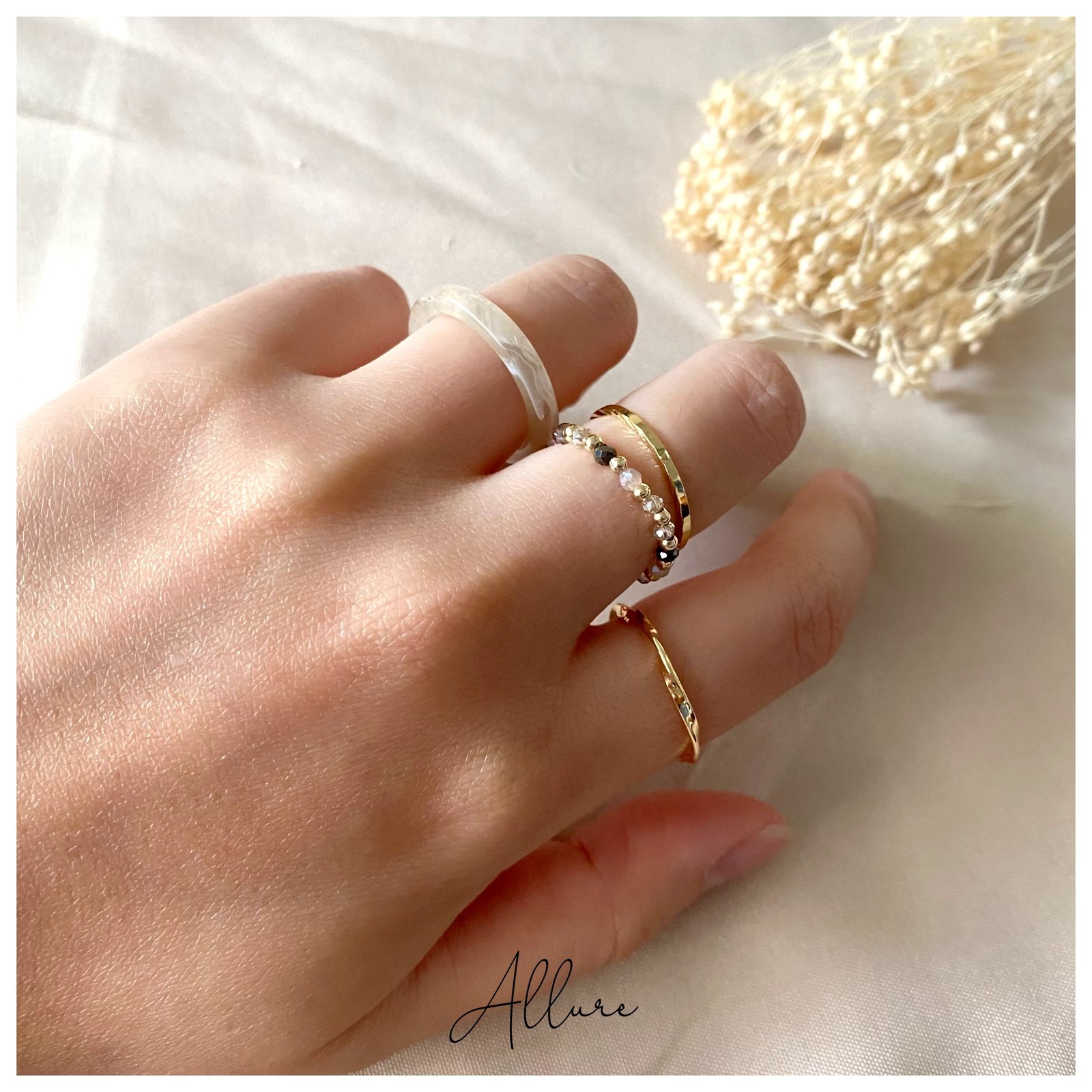 肆玥xAllure套疊個性金色四入組戒指