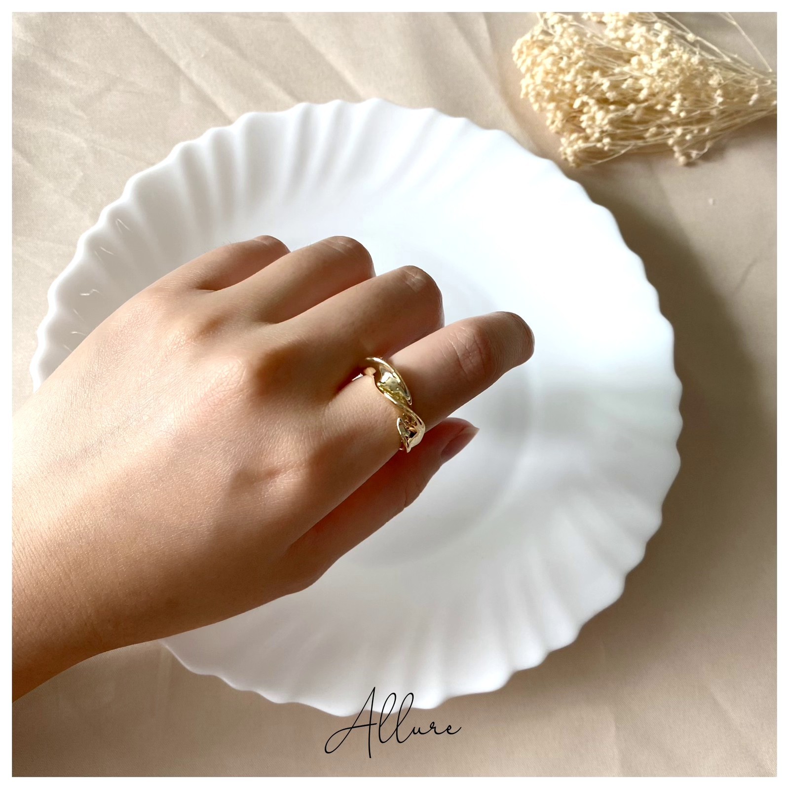 肆玥xAllure粗節單層波浪不規則戒指