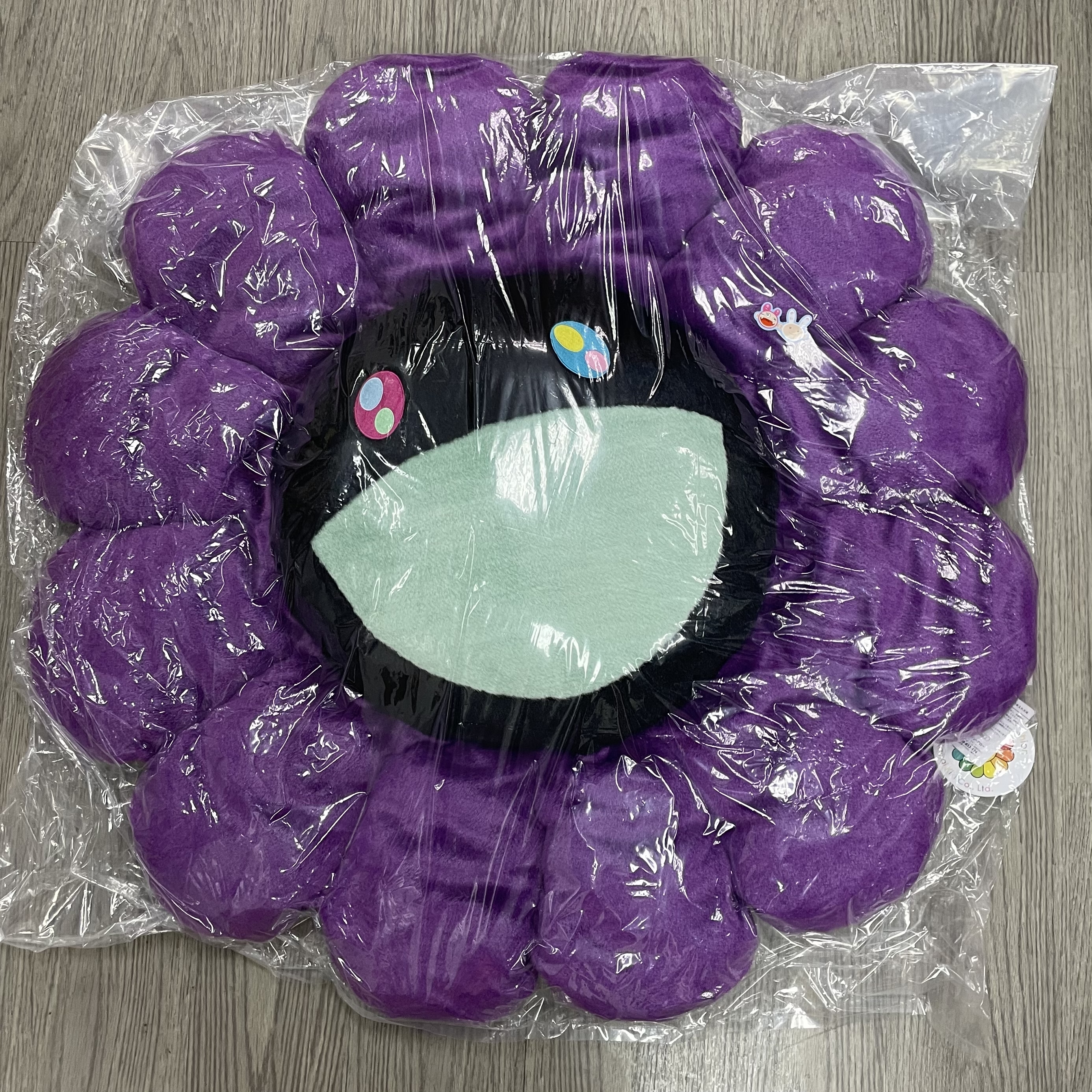 100cm Takashi Murakami Flower Cushion (Purple x Black)