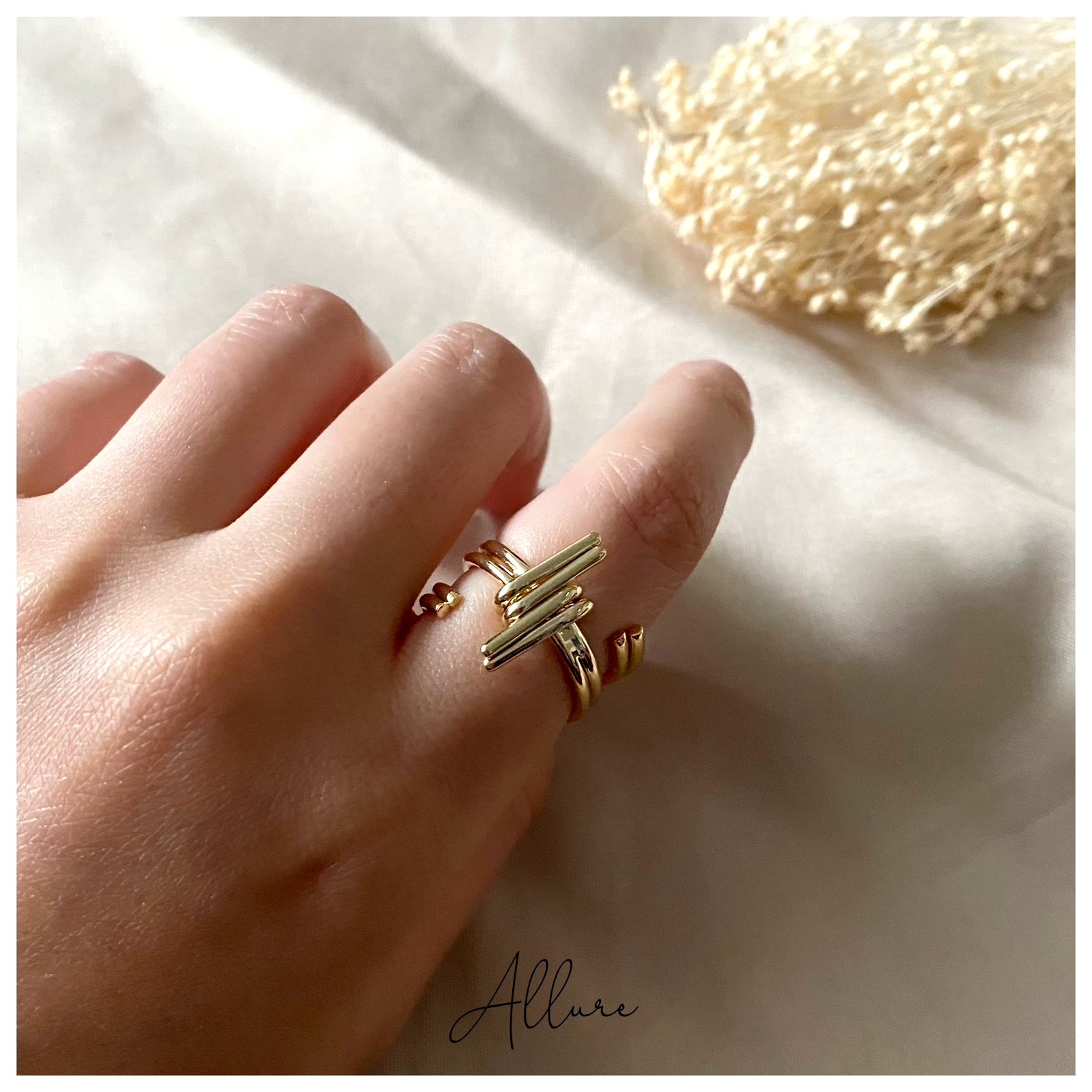 肆玥xAllure不規則線條金色戒指