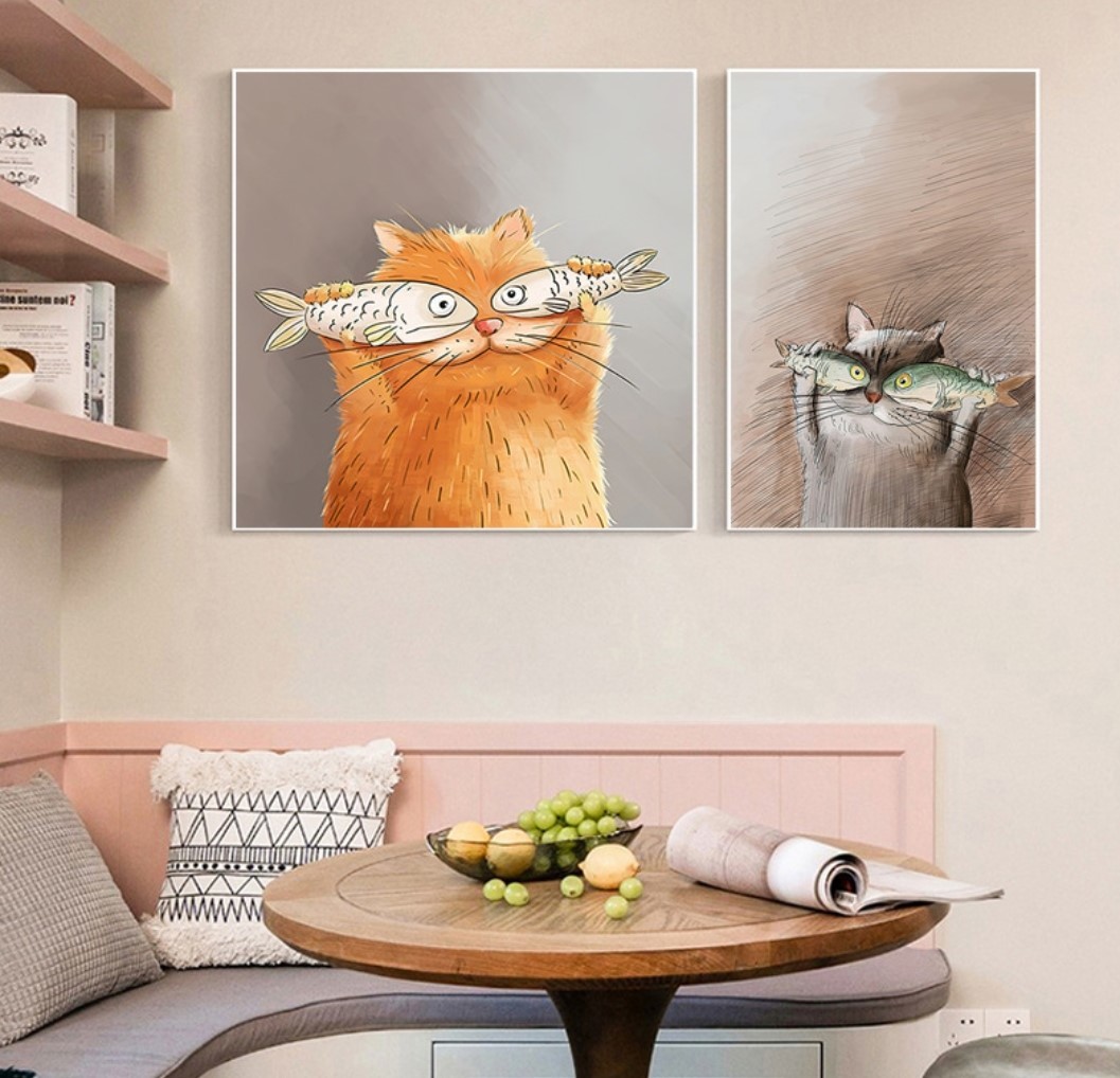 簡約風貓咪裝飾畫