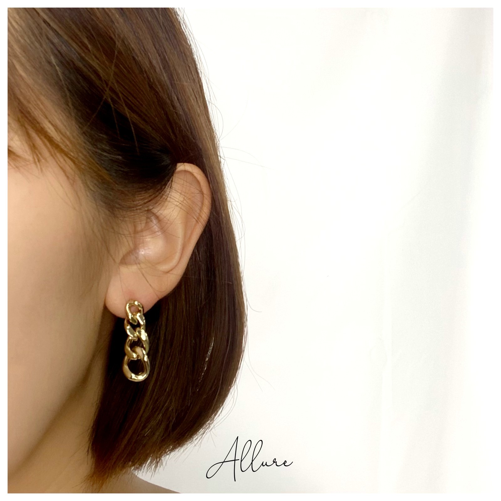 肆玥xAllure金鍊復古垂掛金色耳環