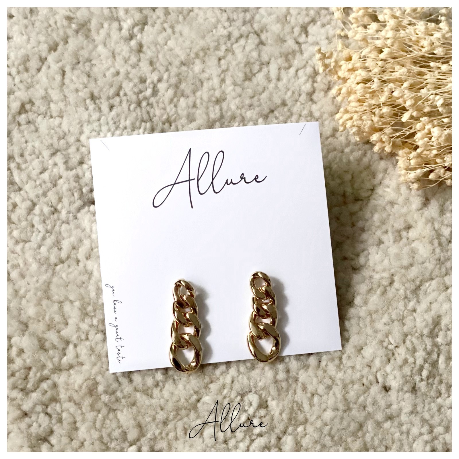 肆玥xAllure金鍊復古垂掛金色耳環