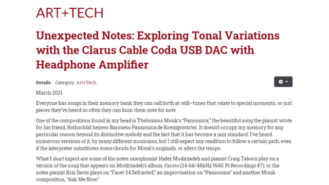 Clarus CODA Headphone Amplifier DAC