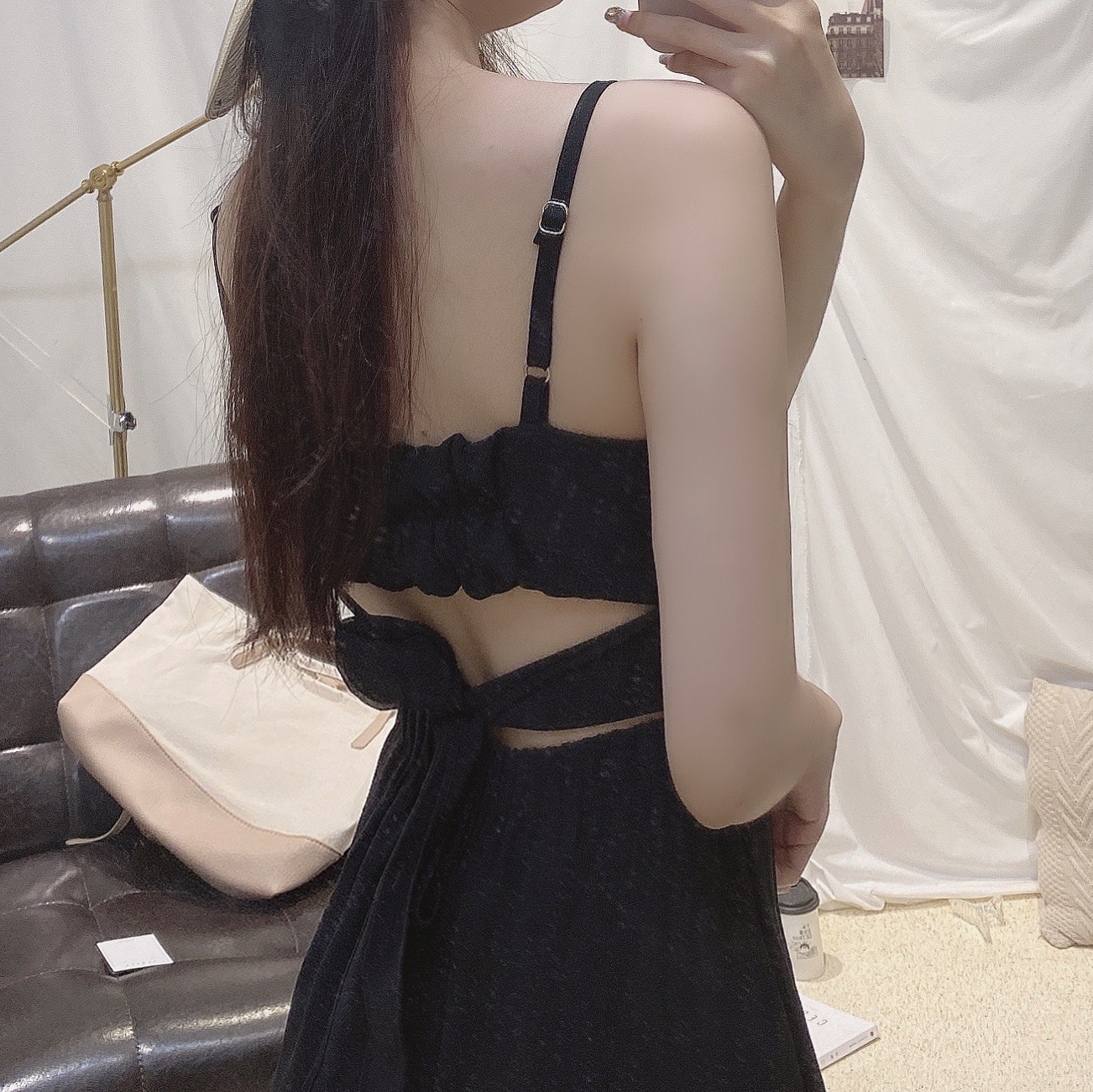 後綁結挖空連身褲/三色