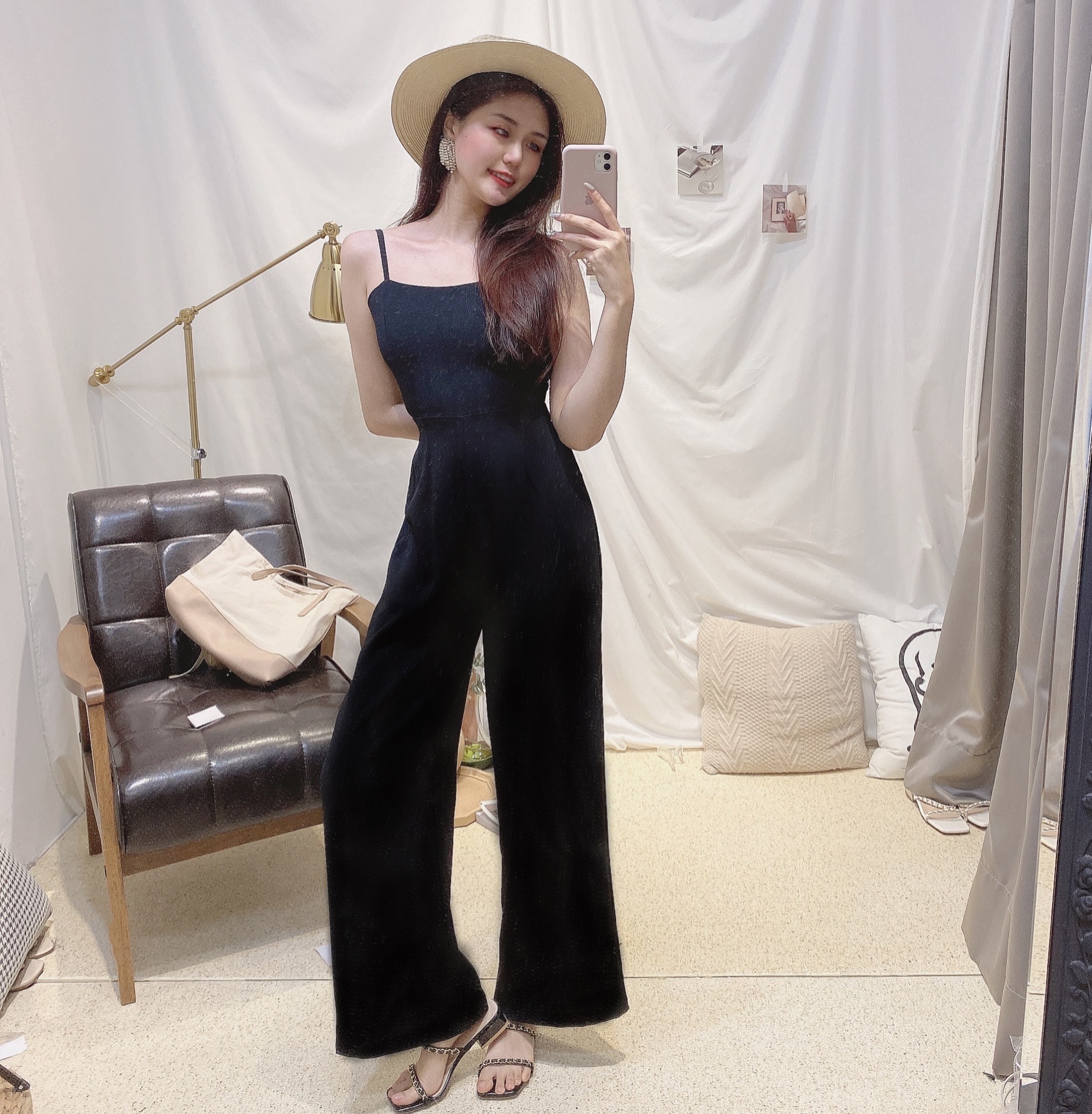 後綁結挖空連身褲/三色