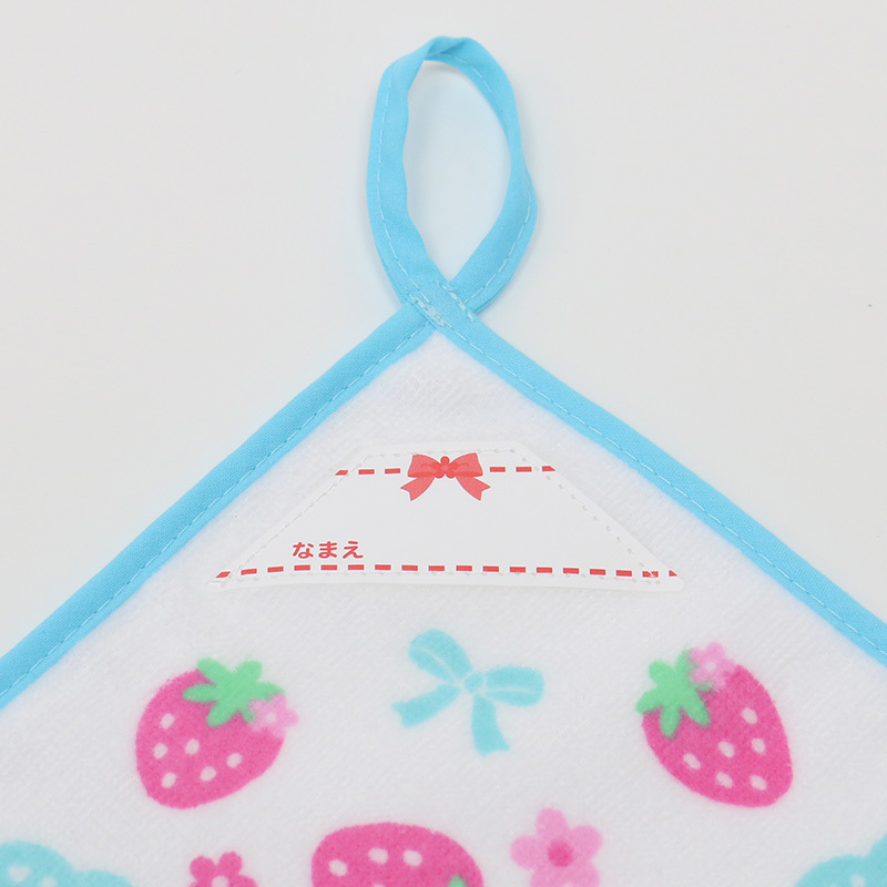 【日本Mother Garden】掛式擦手巾-草莓蝴蝶結 藍、草莓蝴蝶結 藍白、草莓滿版 藍