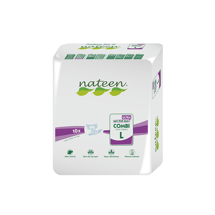 Nateen - Ultra 特強夜用成人紙尿片 (大) | (原箱8包 x 10片)
