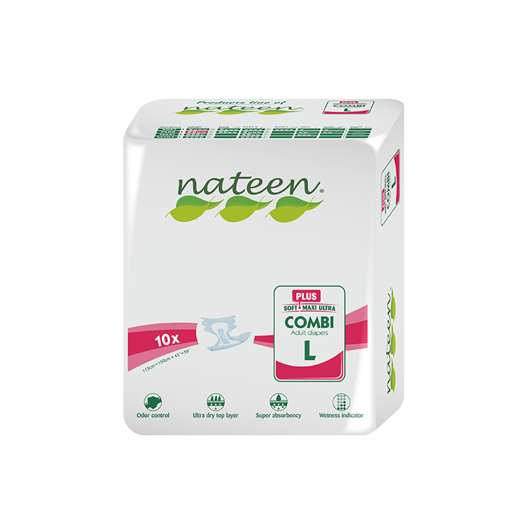 Nateen - Plus 日用成人紙尿片 (大) | (原箱8包 x 10片)