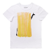 長頸鹿 短袖 蜜桃棉 童T 純白【買一送一】