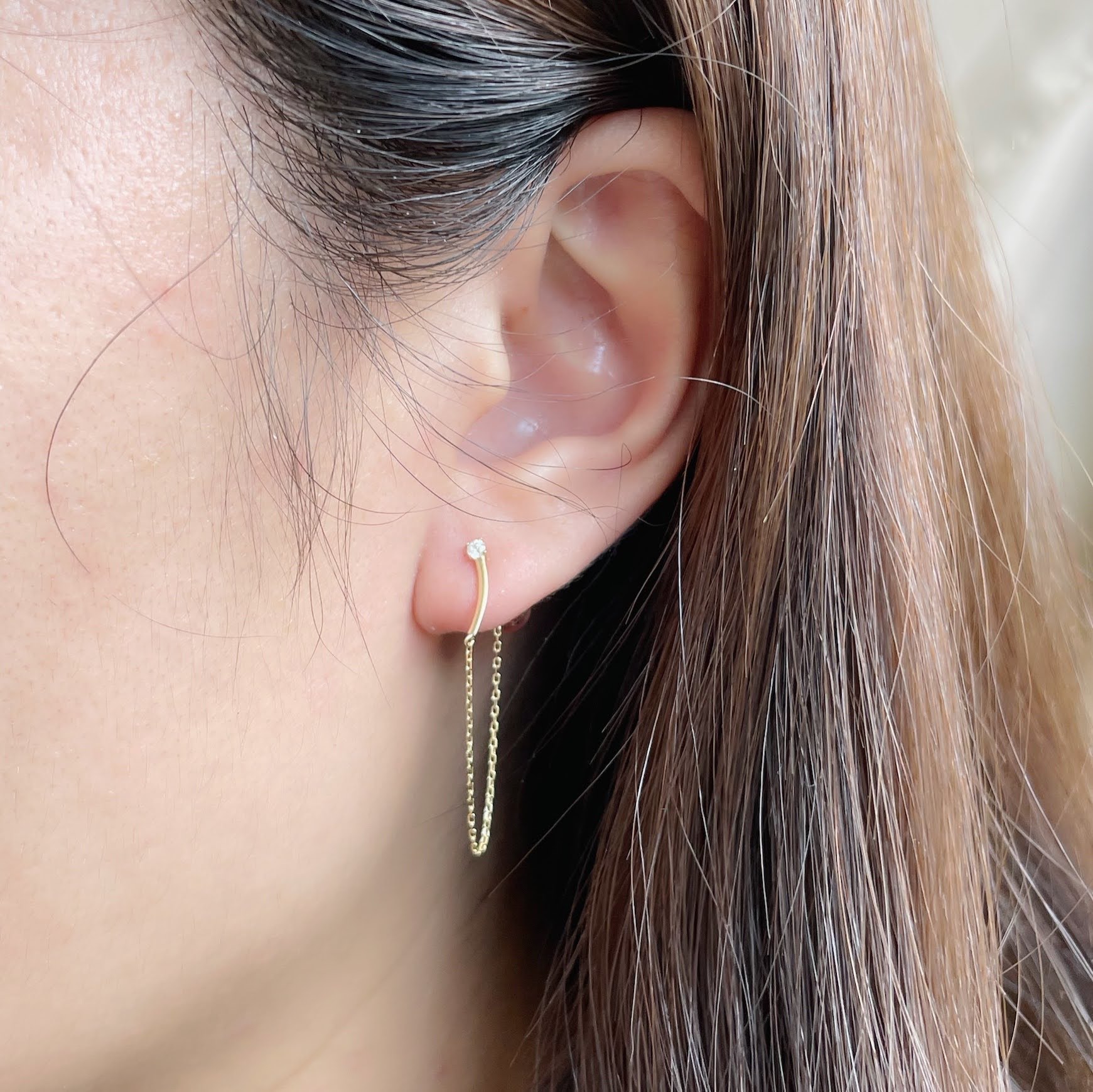 K10 / 半月垂墜耳環