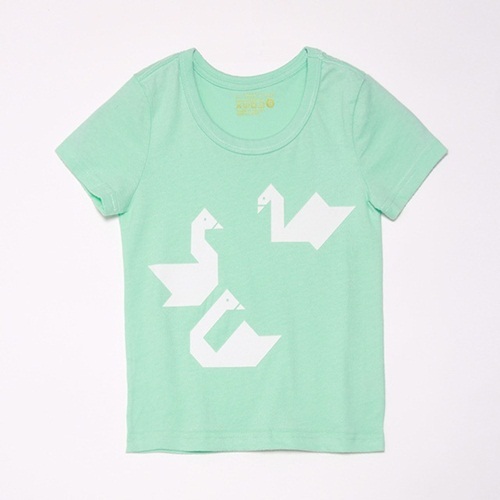 大白鵝 蜜桃棉 童T 水綠【買一送一】