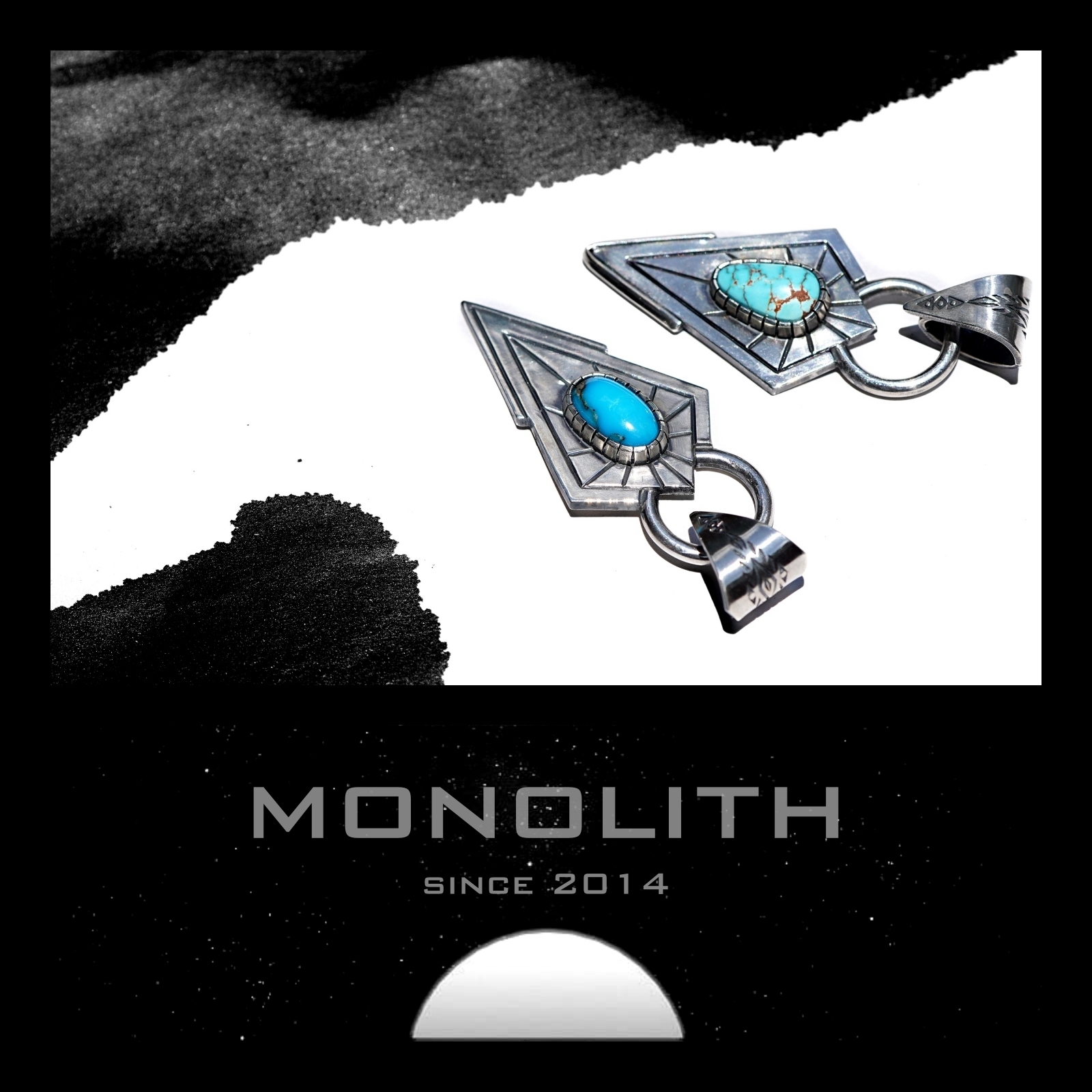 綠松石幾何打印【吊墜】