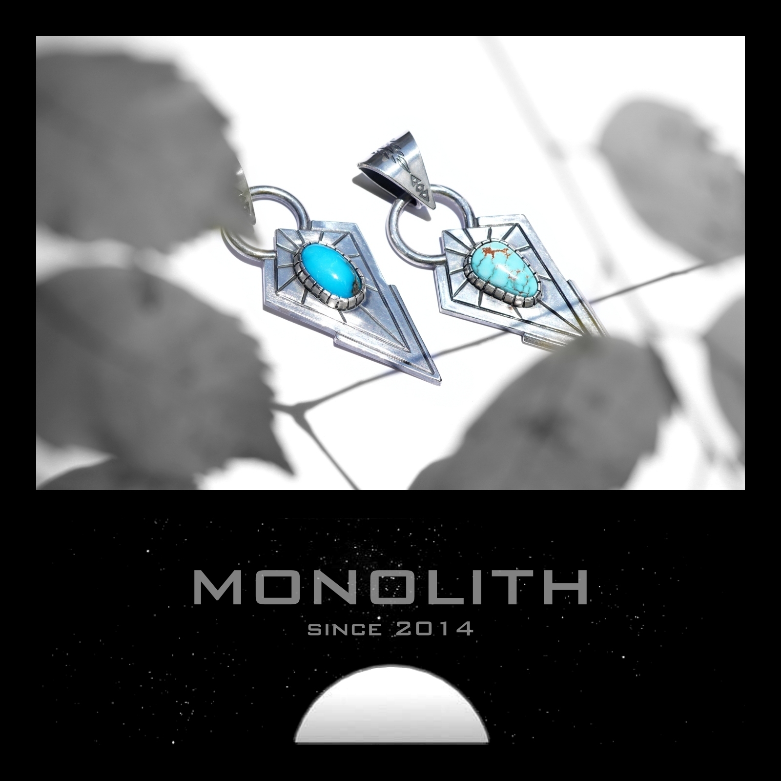 綠松石幾何打印【吊墜】