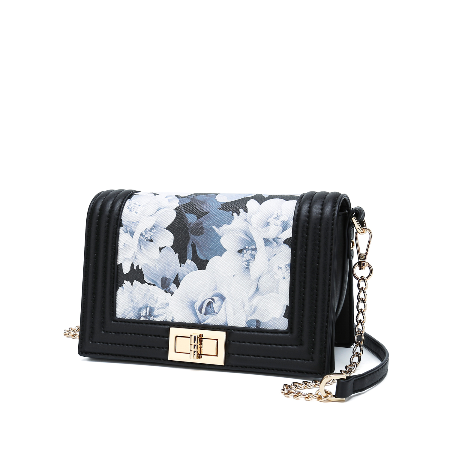 Quilted Floral Print Shoulder Bag