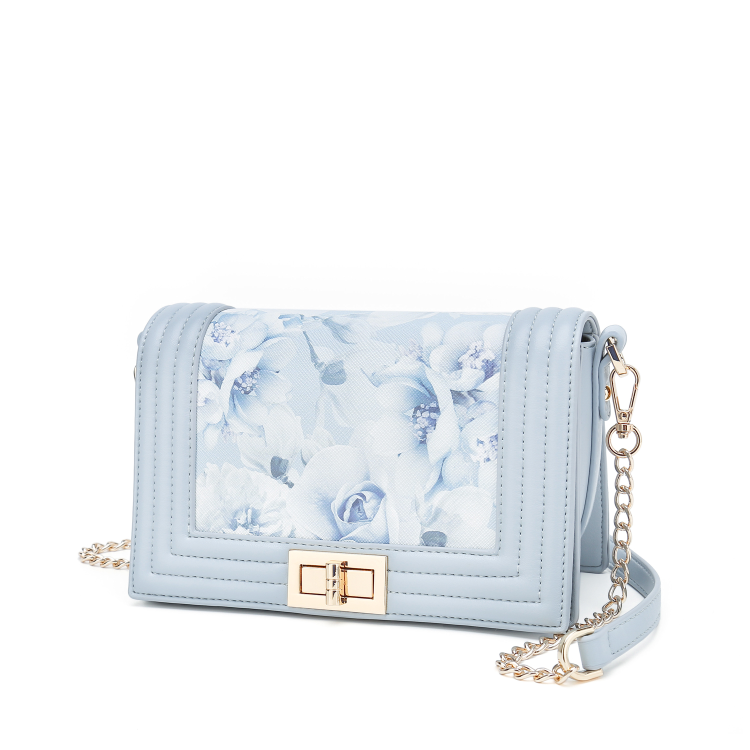 Quilted Floral Print Shoulder Bag
