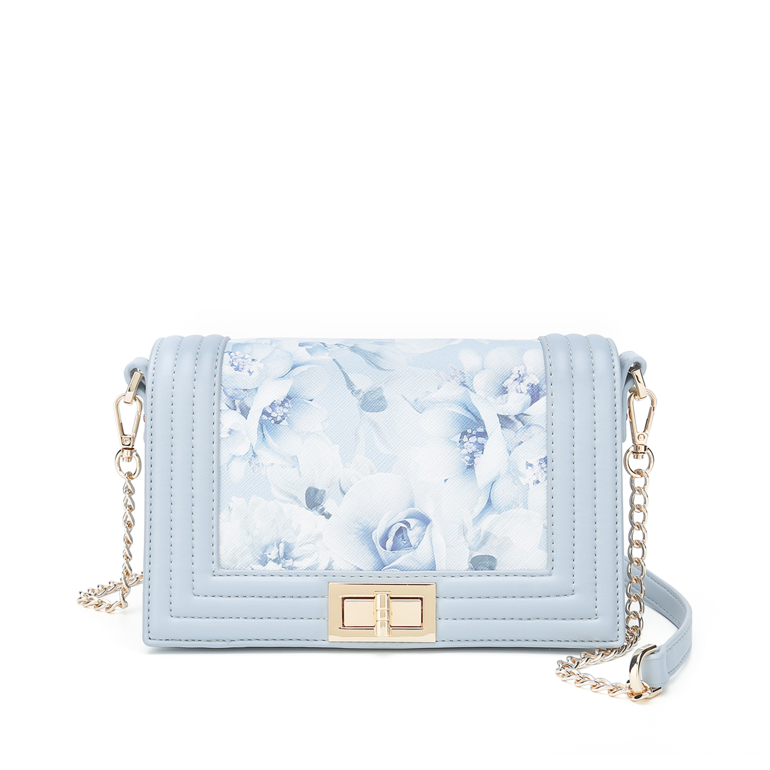 Quilted Floral Print Shoulder Bag
