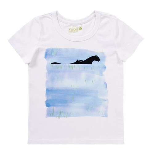 河馬 短袖 蜜桃棉 童T 天然白【買一送一】